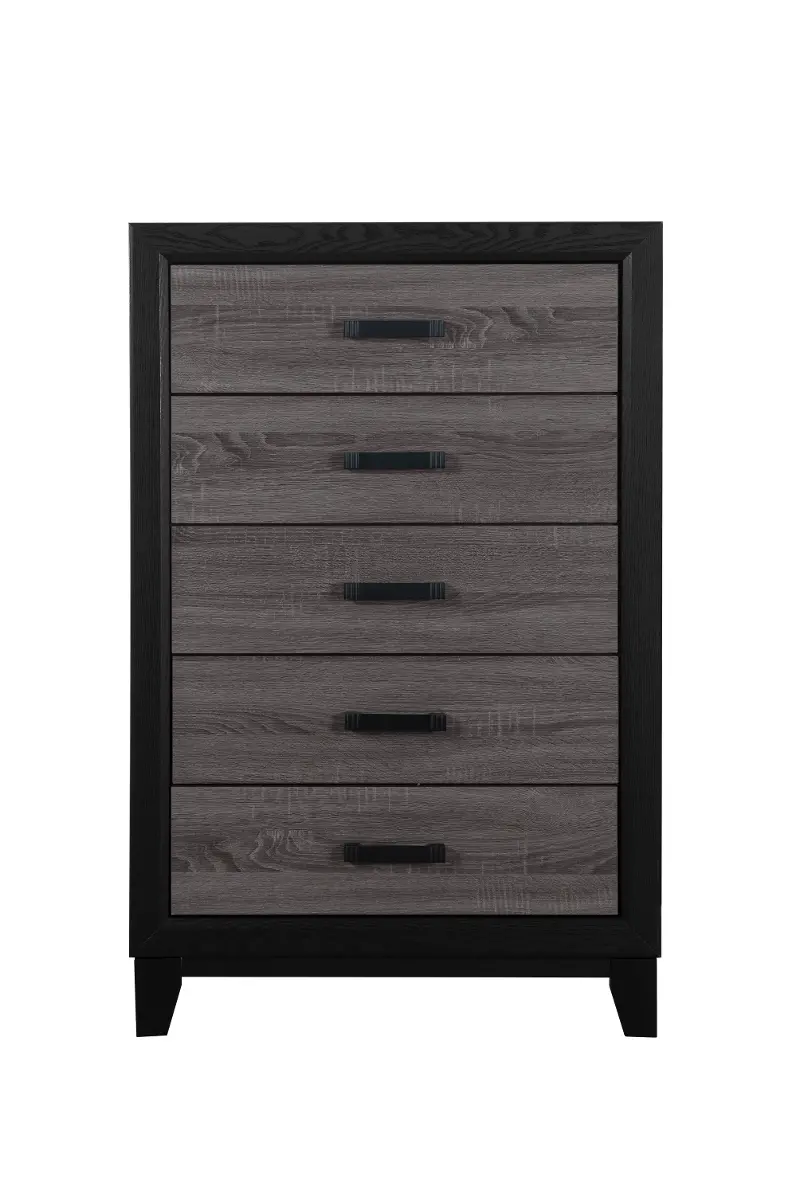 Lisbon Gray and Black Chest of Drawers
