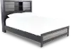Lisbon Gray and Black Queen Bookcase Bed