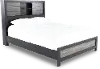 Lisbon Gray and Black King Bookcase Bed