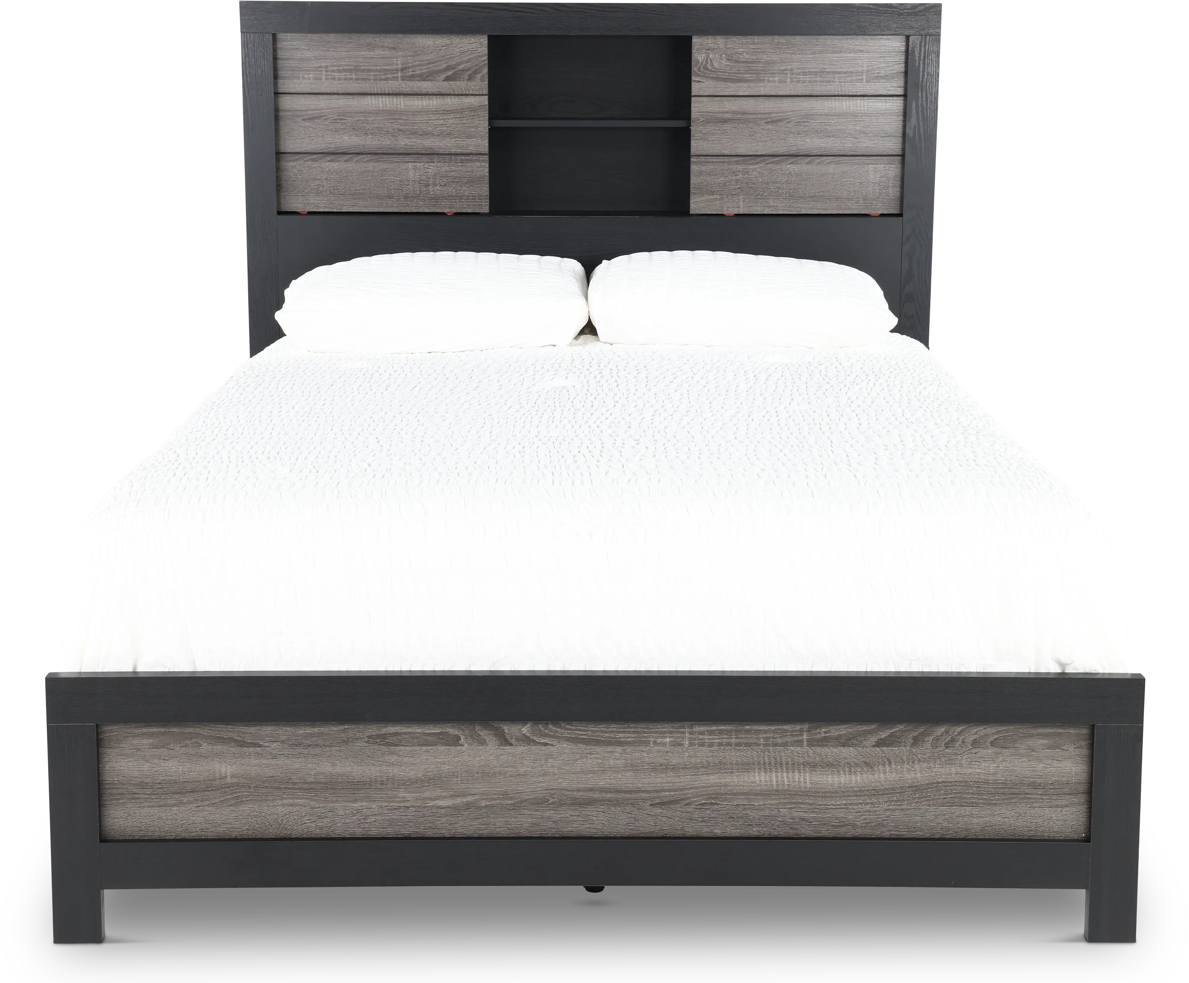 Lisbon Gray and Black King Bookcase Bed-4