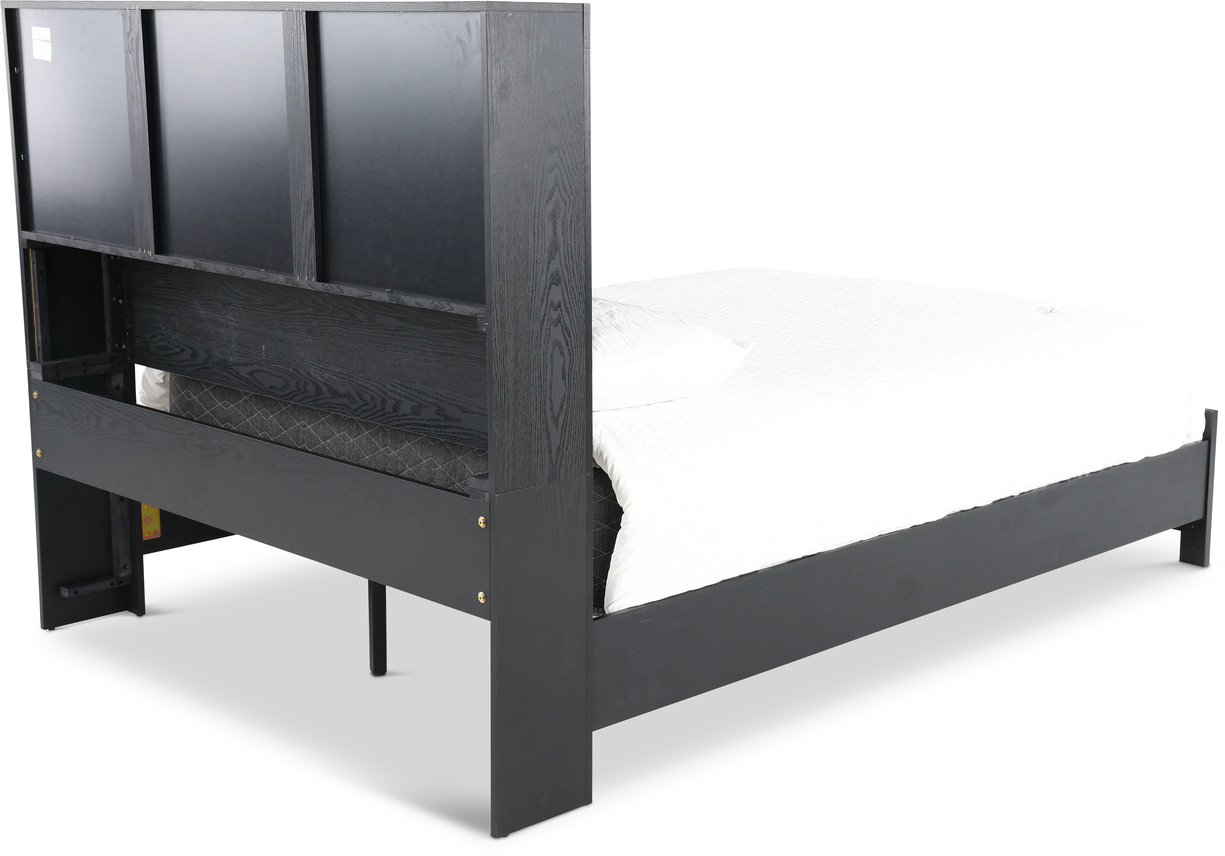 Lisbon Gray and Black King Bookcase Bed-7