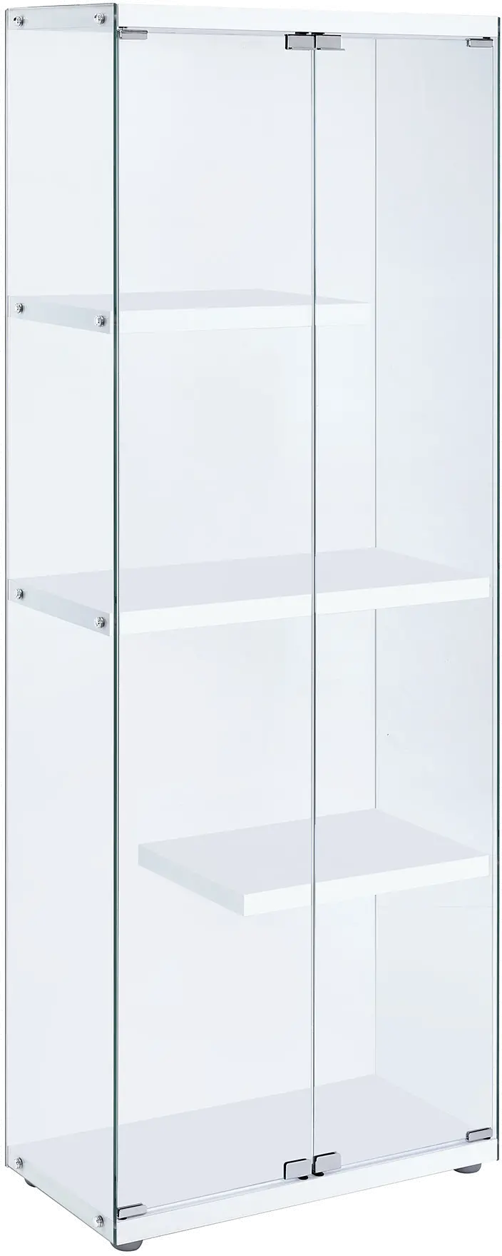 Ice Clear Cabinet with White Shelves-1