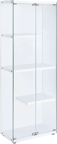 Ice Clear Cabinet with White Shelves
