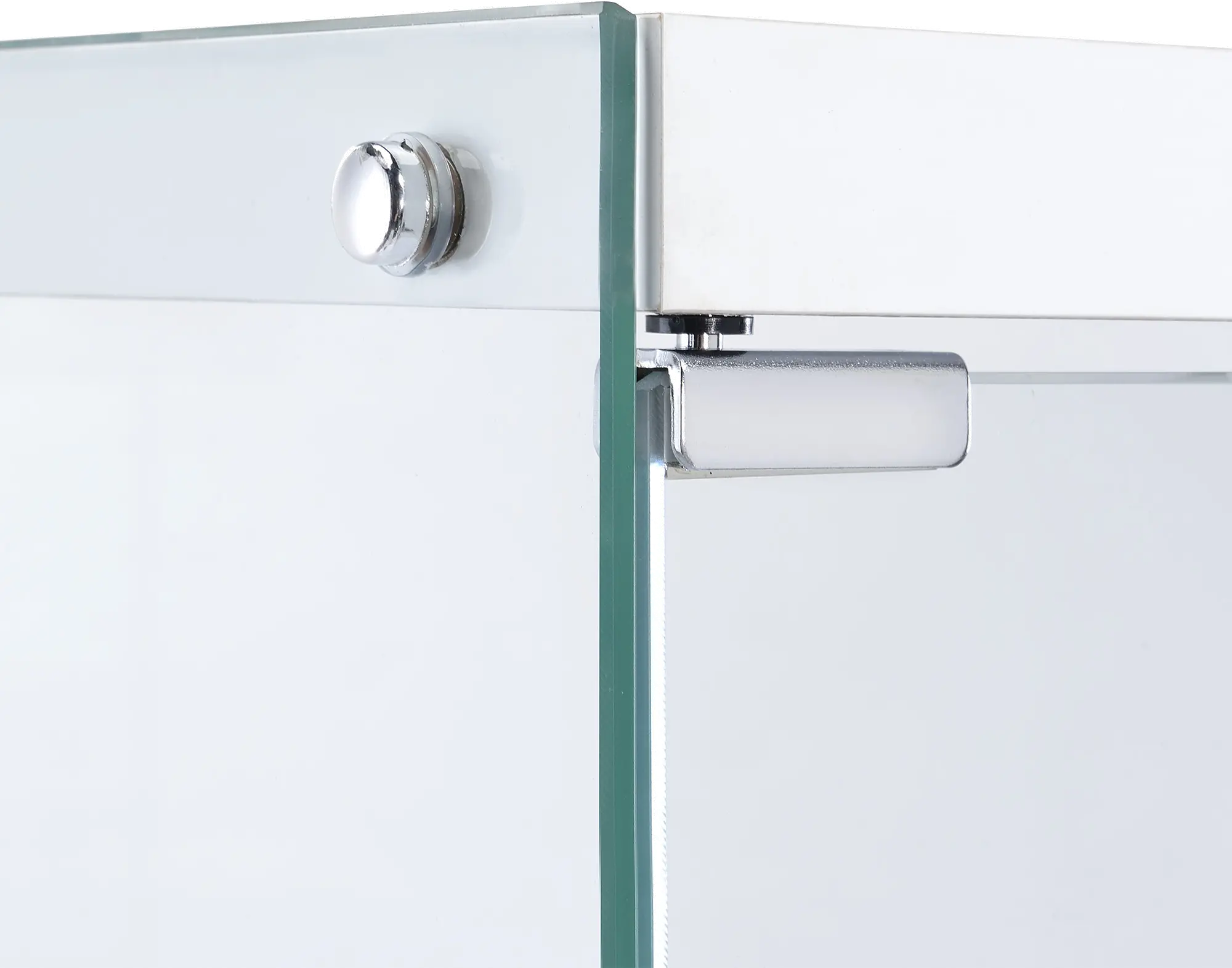 Ice Clear Cabinet with White Shelves-5