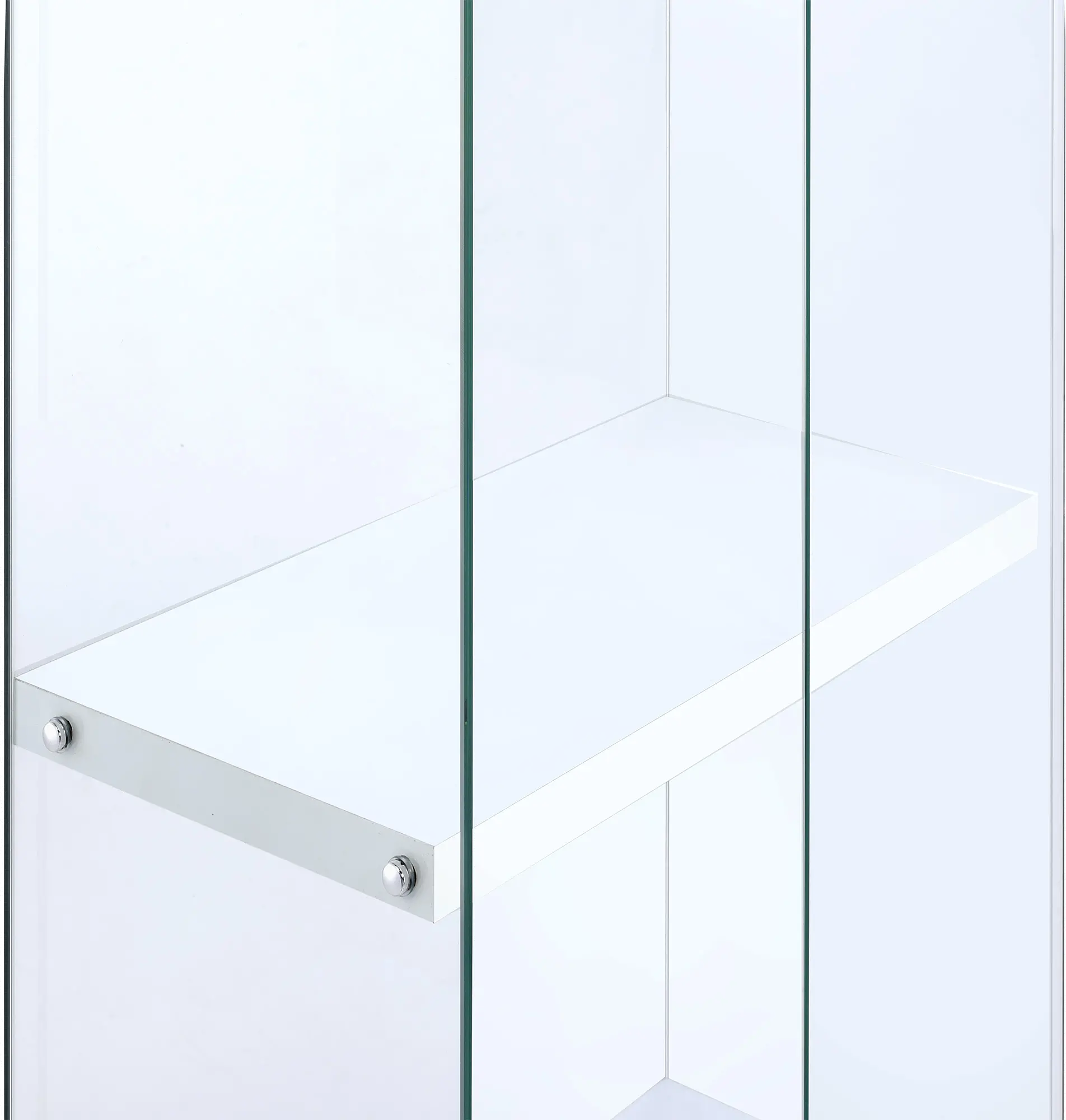 Ice Clear Cabinet with White Shelves-7
