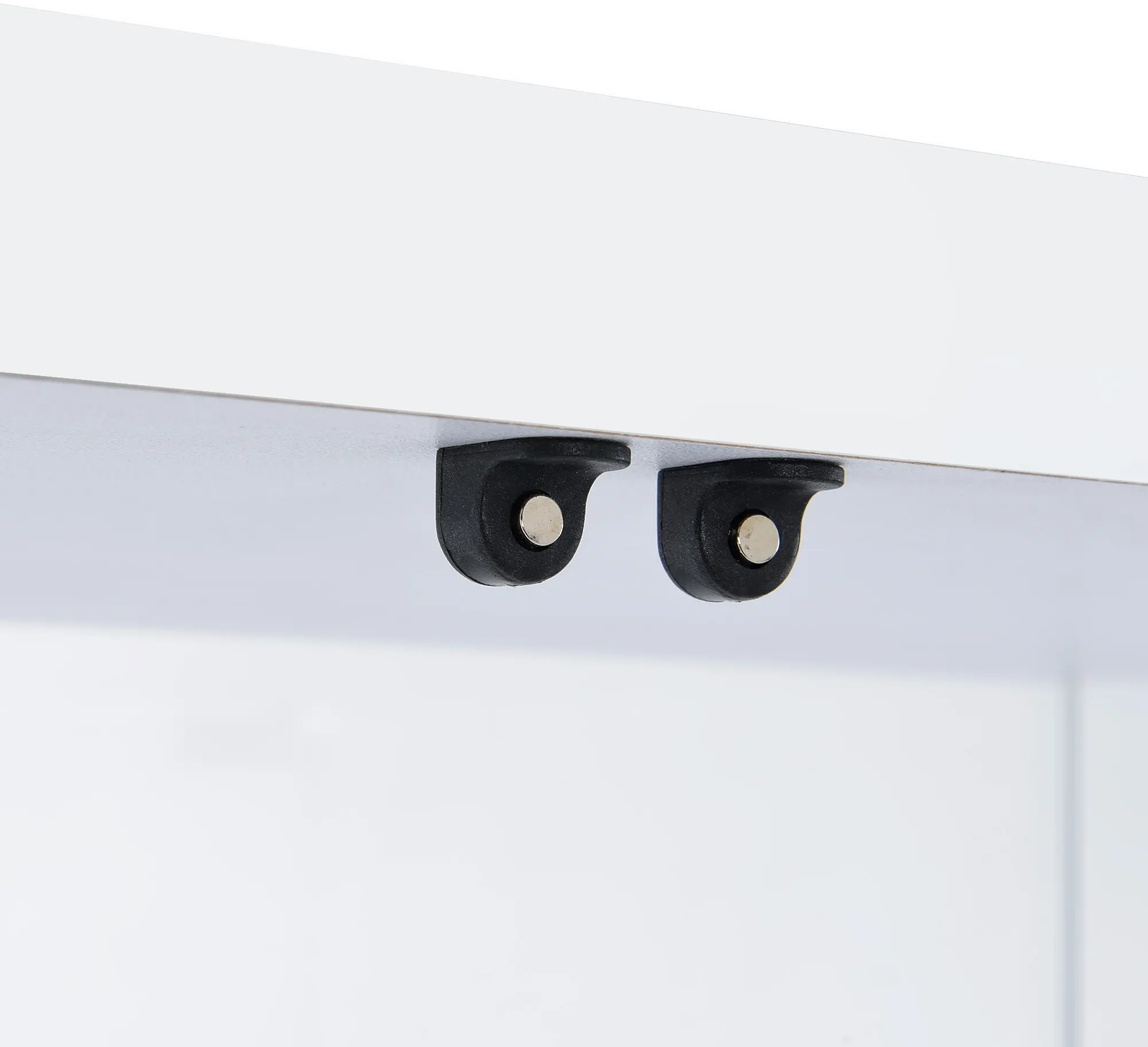 Ice Clear Cabinet with White Shelves-8