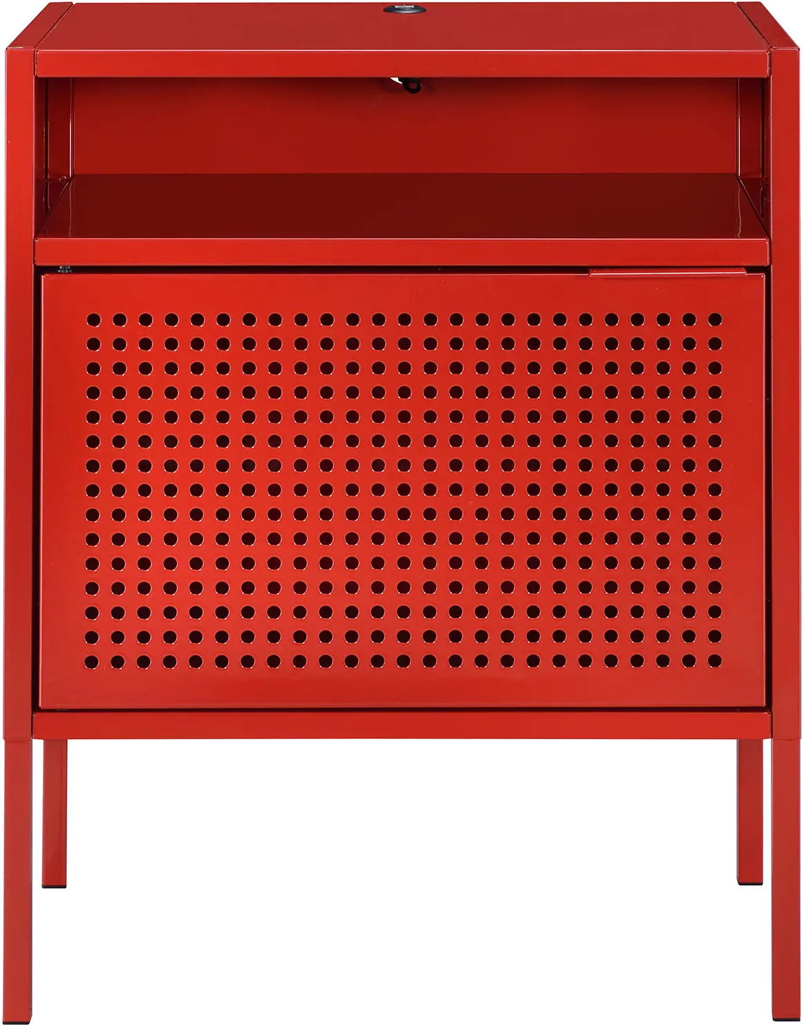 Ember Red Metal Nightstand-1