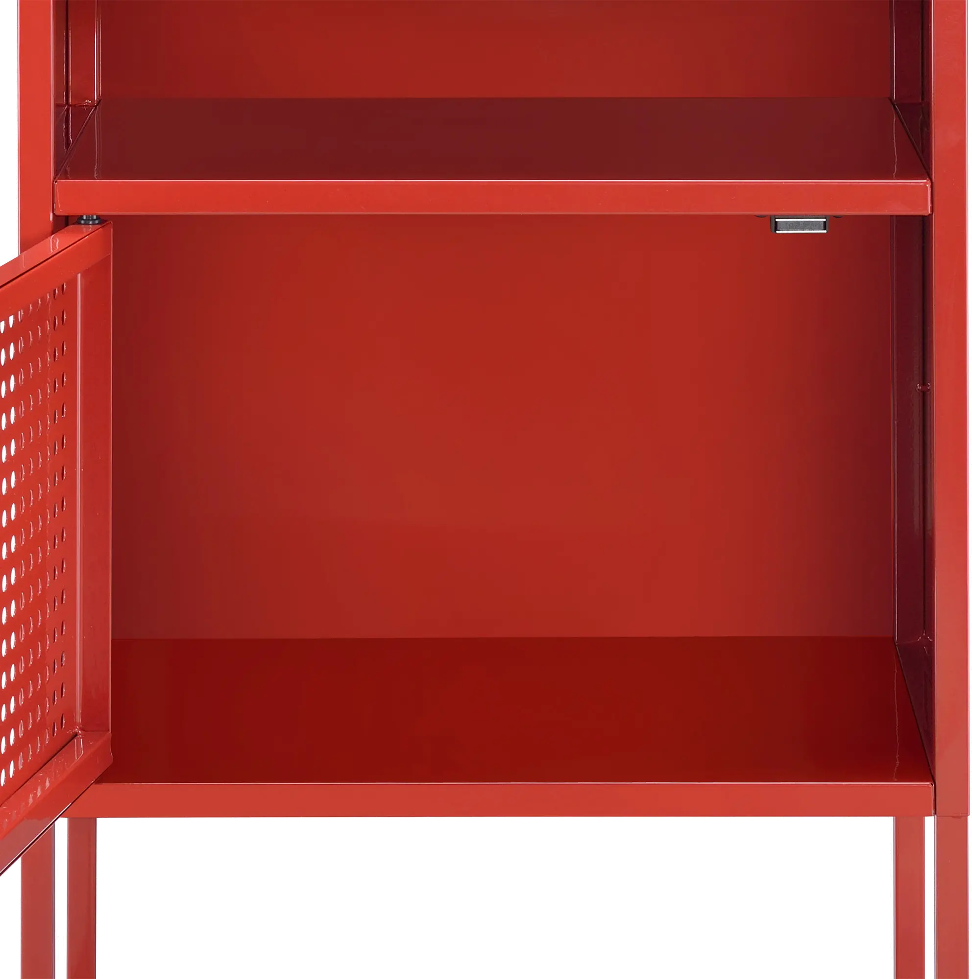 Ember Red Metal Nightstand-4