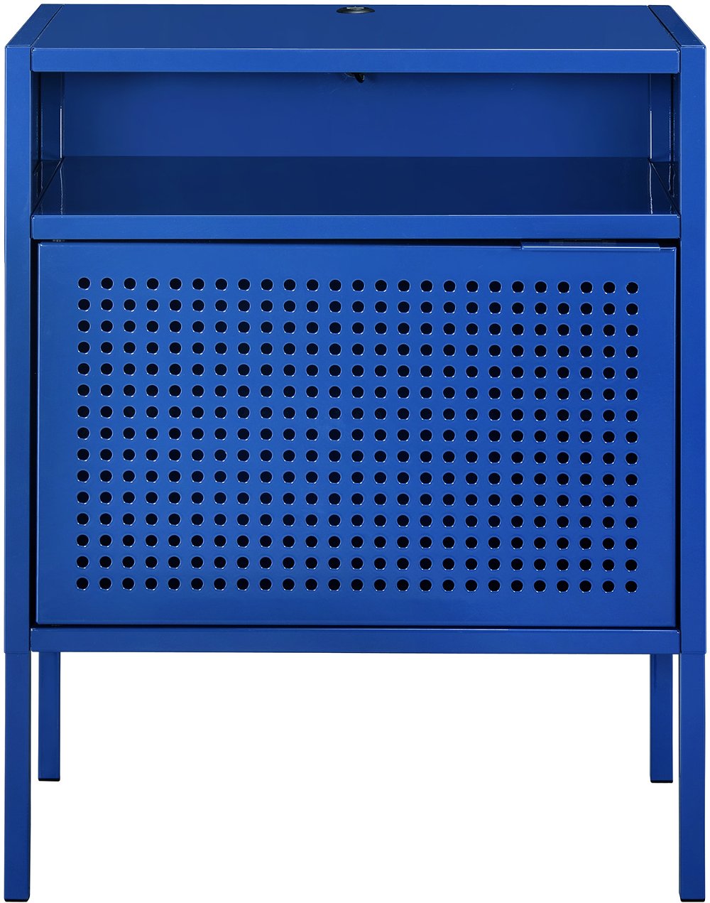 Ember Blue Metal Nightstand