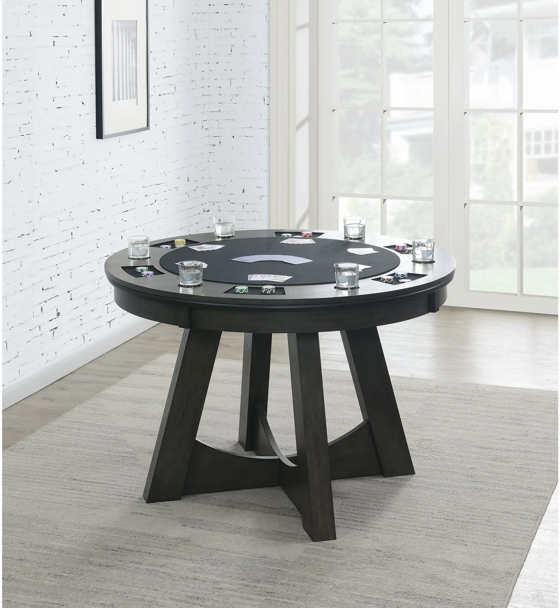 Price Gray Round Game Table-2