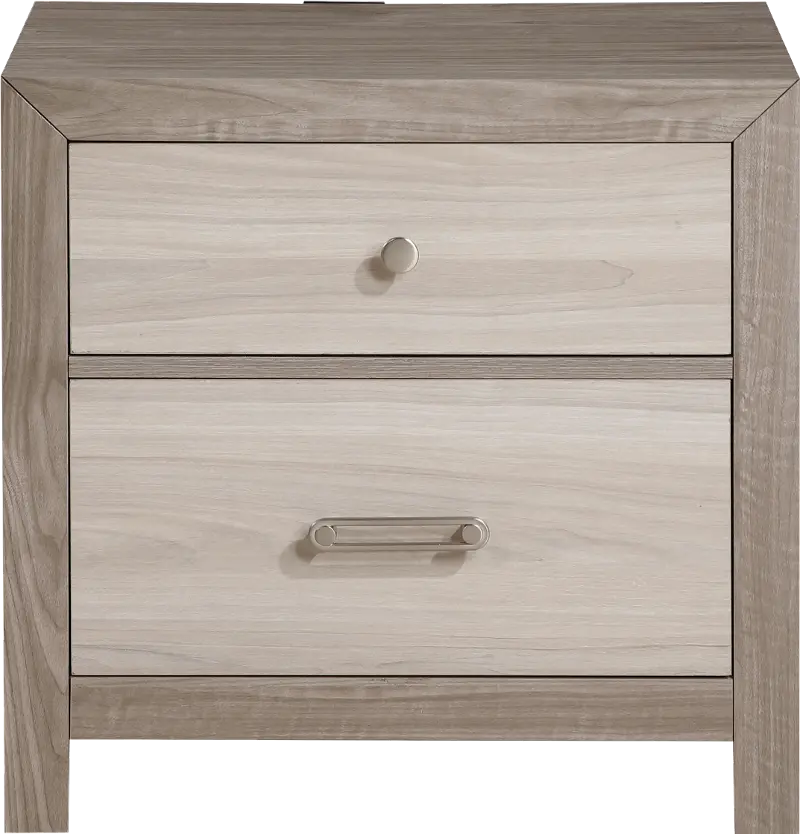 Aaray Two-Tone Natural Nightstand