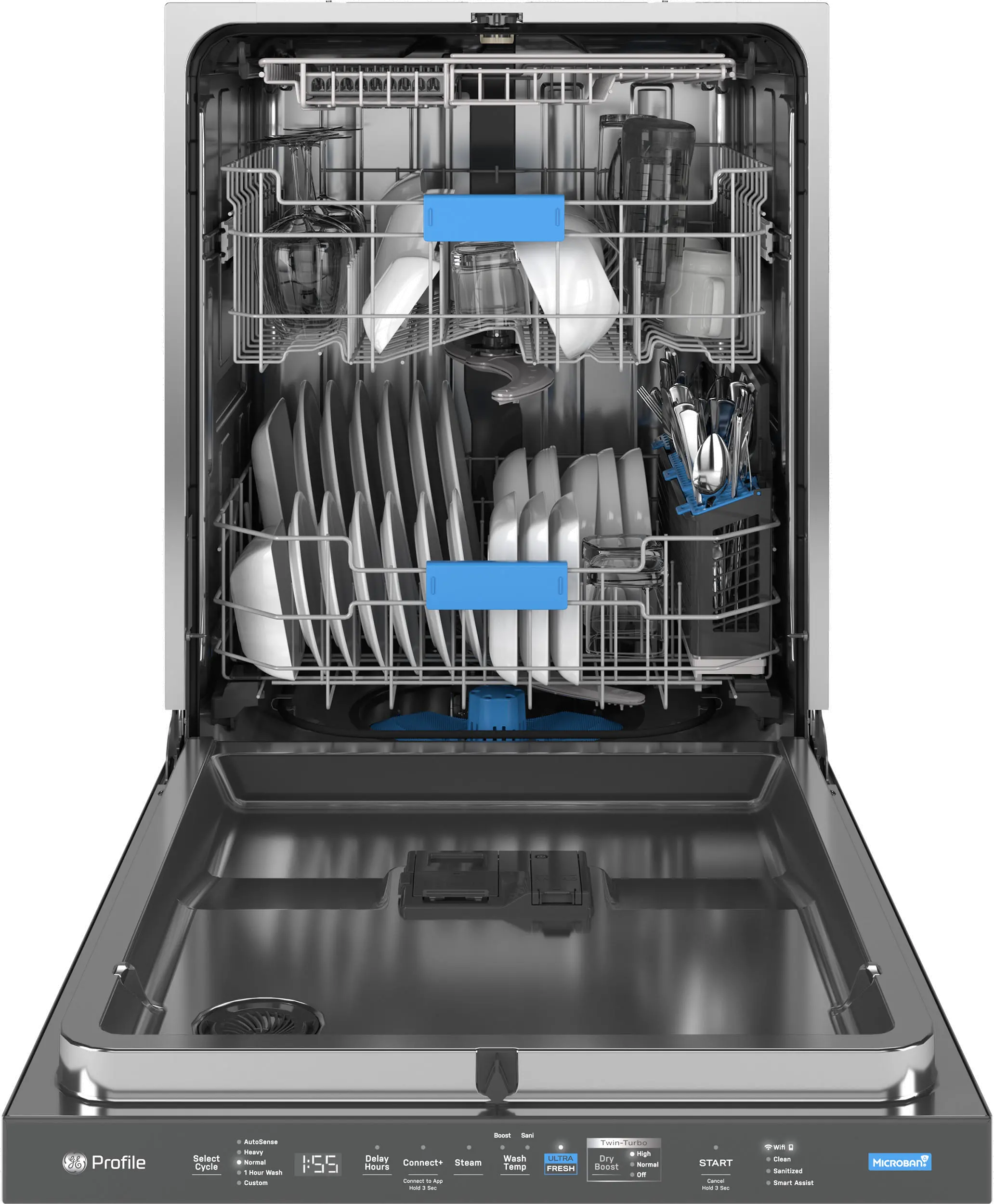 PDP755SBVTS GE Profile Top Control Dishwasher - Black Stainless Steel-1