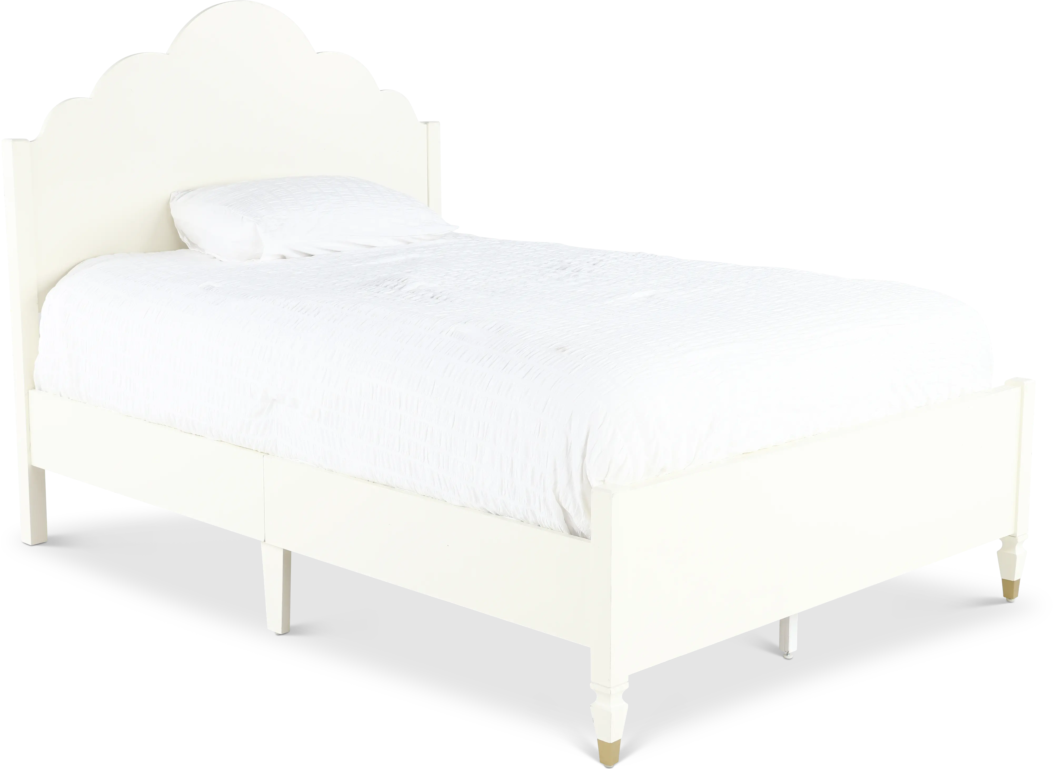 Olivia French White Twin Panel Bed-1