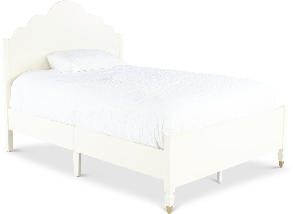 Olivia French White Twin Panel Bed