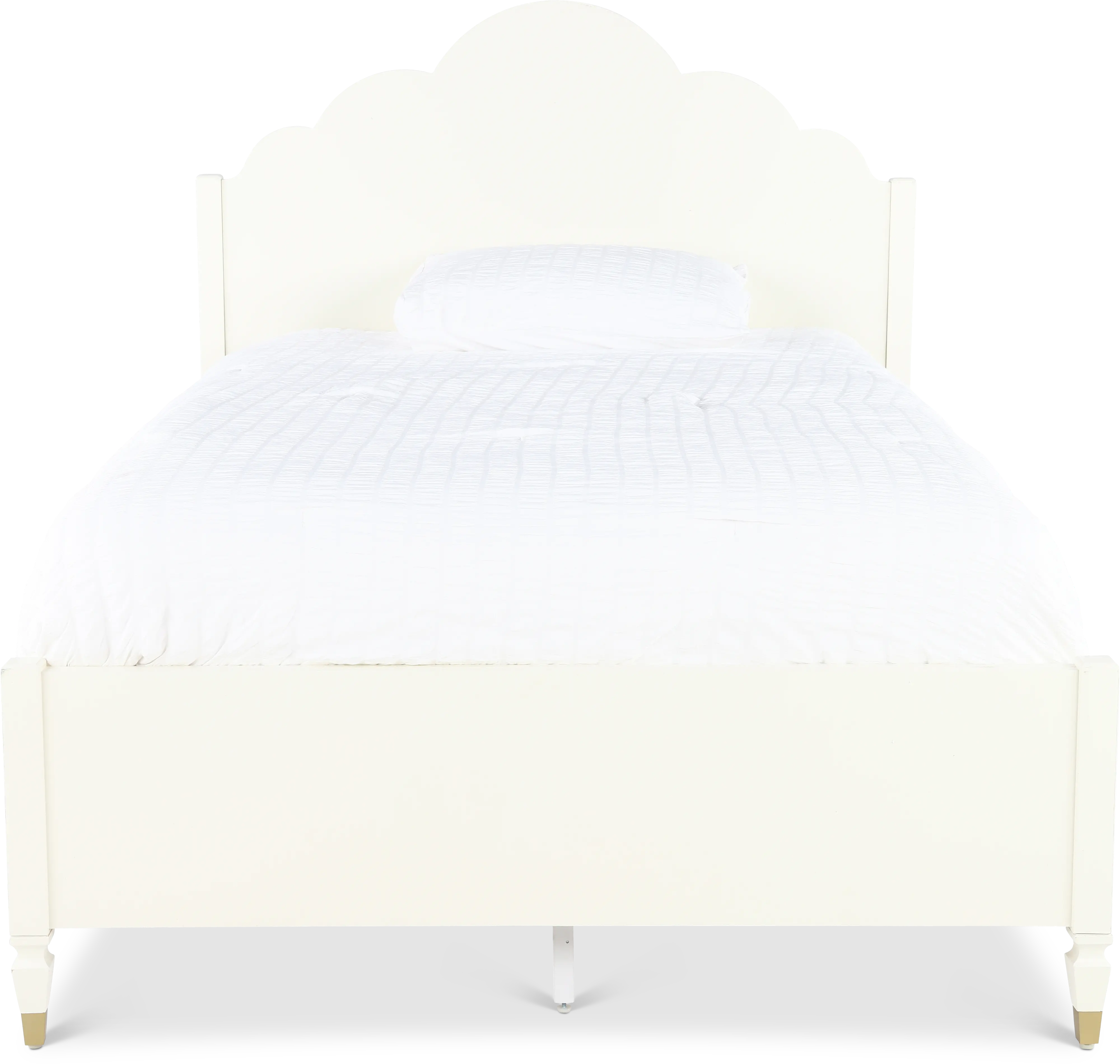Olivia French White Twin Panel Bed-4