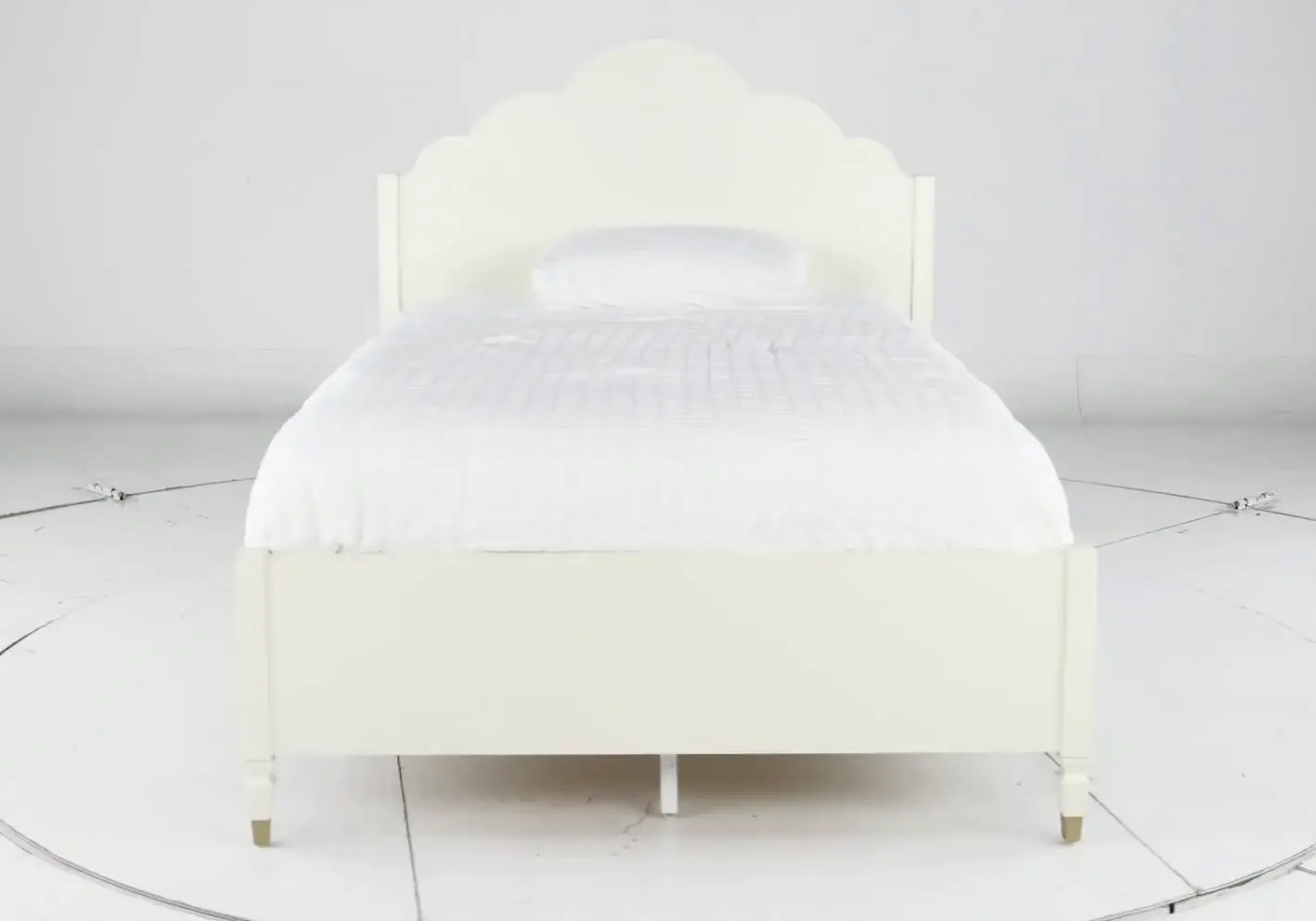 Olivia French White Twin Panel Bed-6