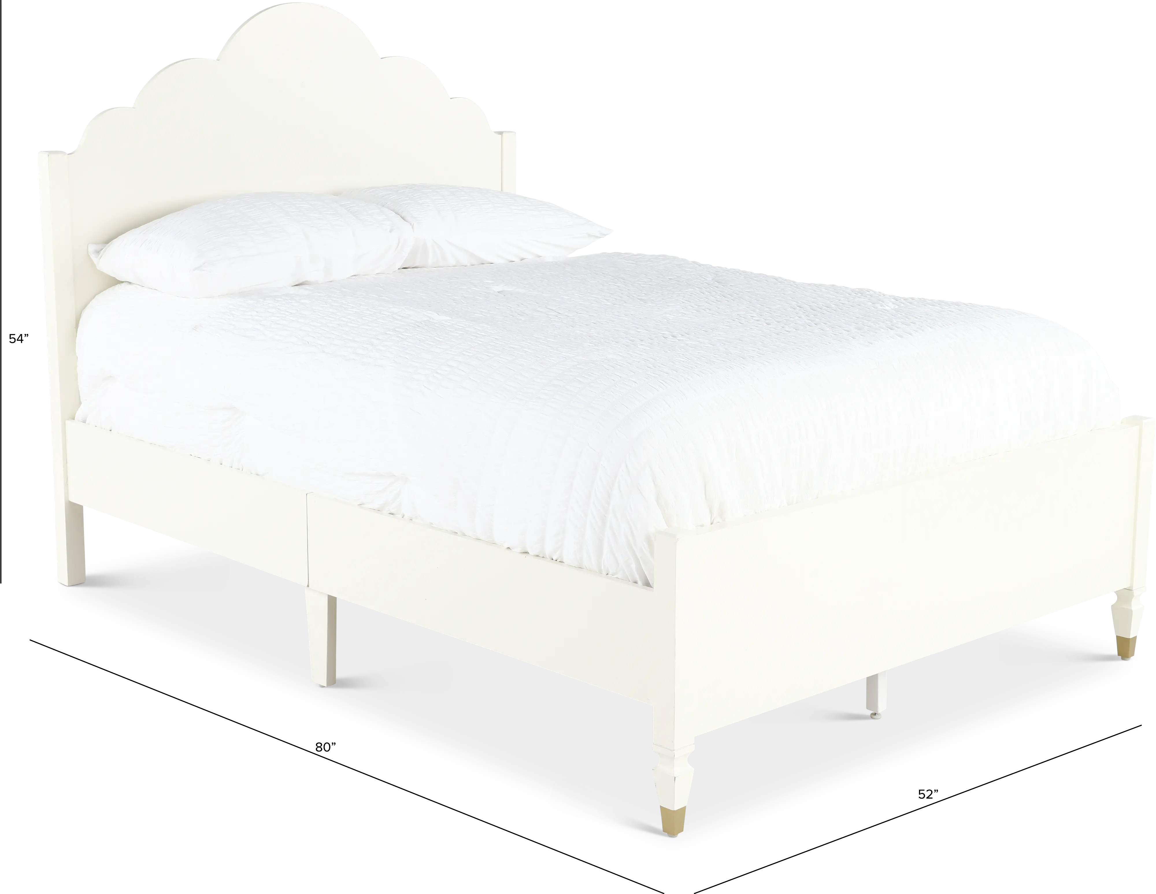 Olivia French White Full Panel Bed-3