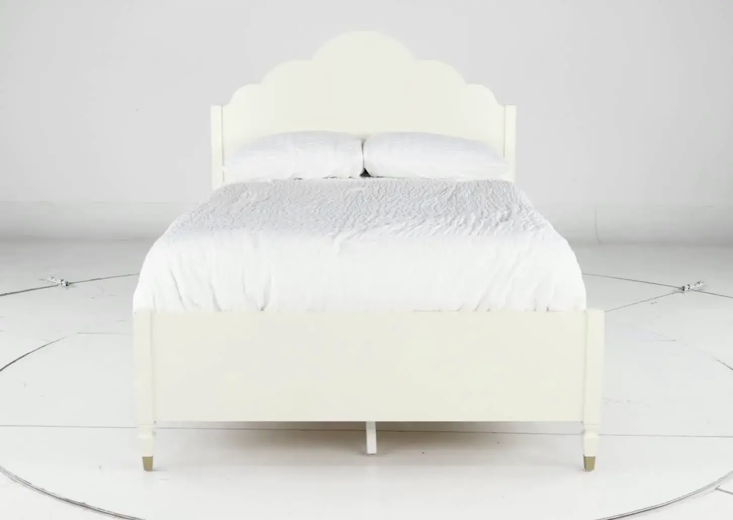 Olivia French White Full Panel Bed-5