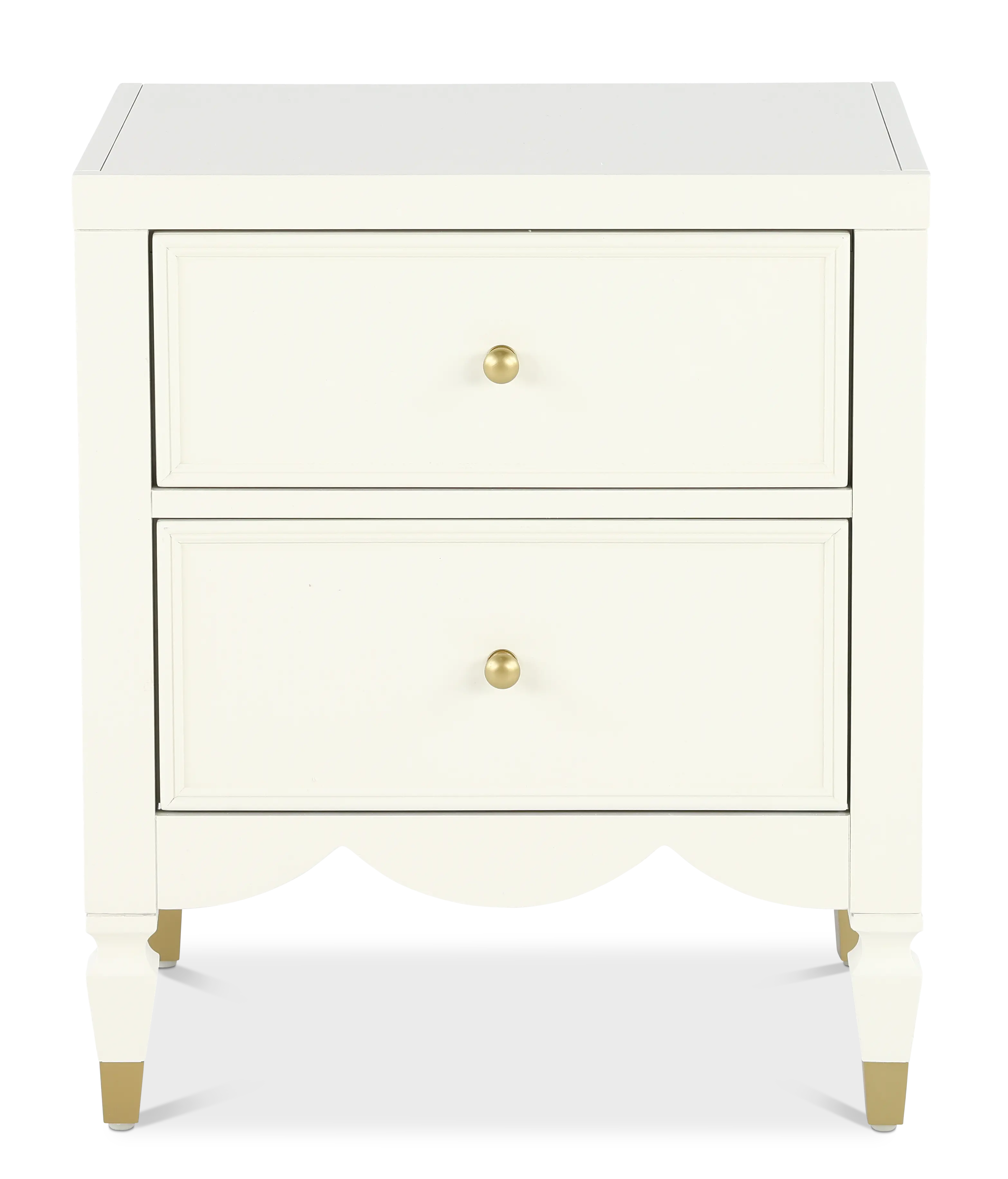 Olivia French White 2-Drawer Nightstand-1