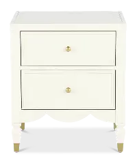 Olivia French White 2-Drawer Nightstand