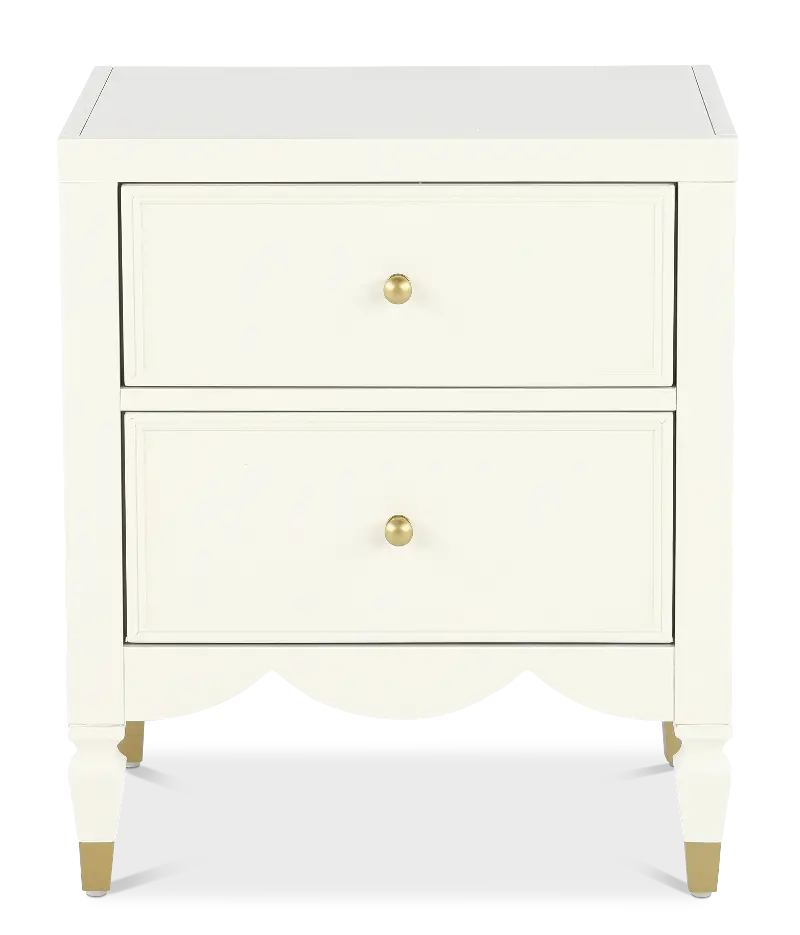 Olivia French White 2-Drawer Nightstand