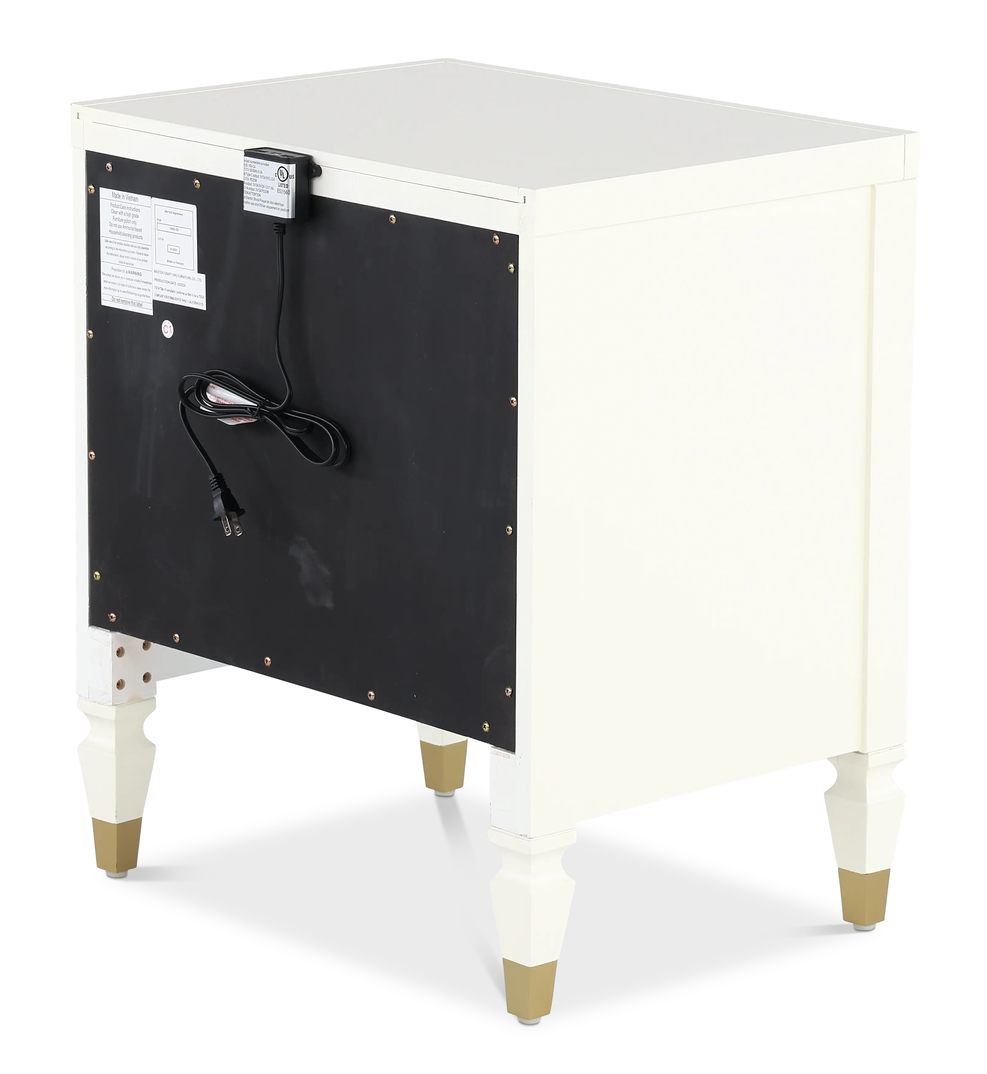 Olivia French White 2-Drawer Nightstand-7