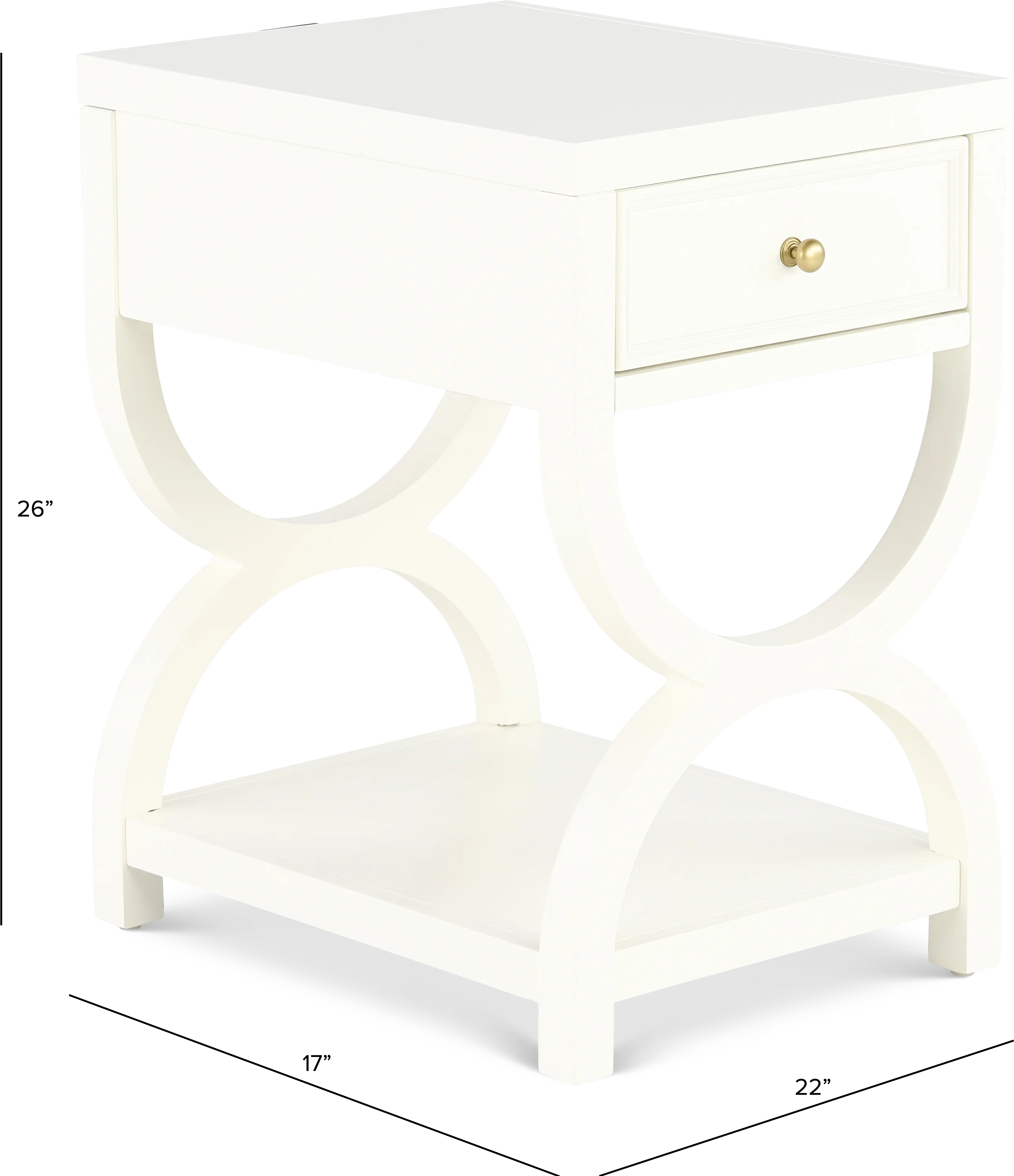 Olivia French White Nightstand-3