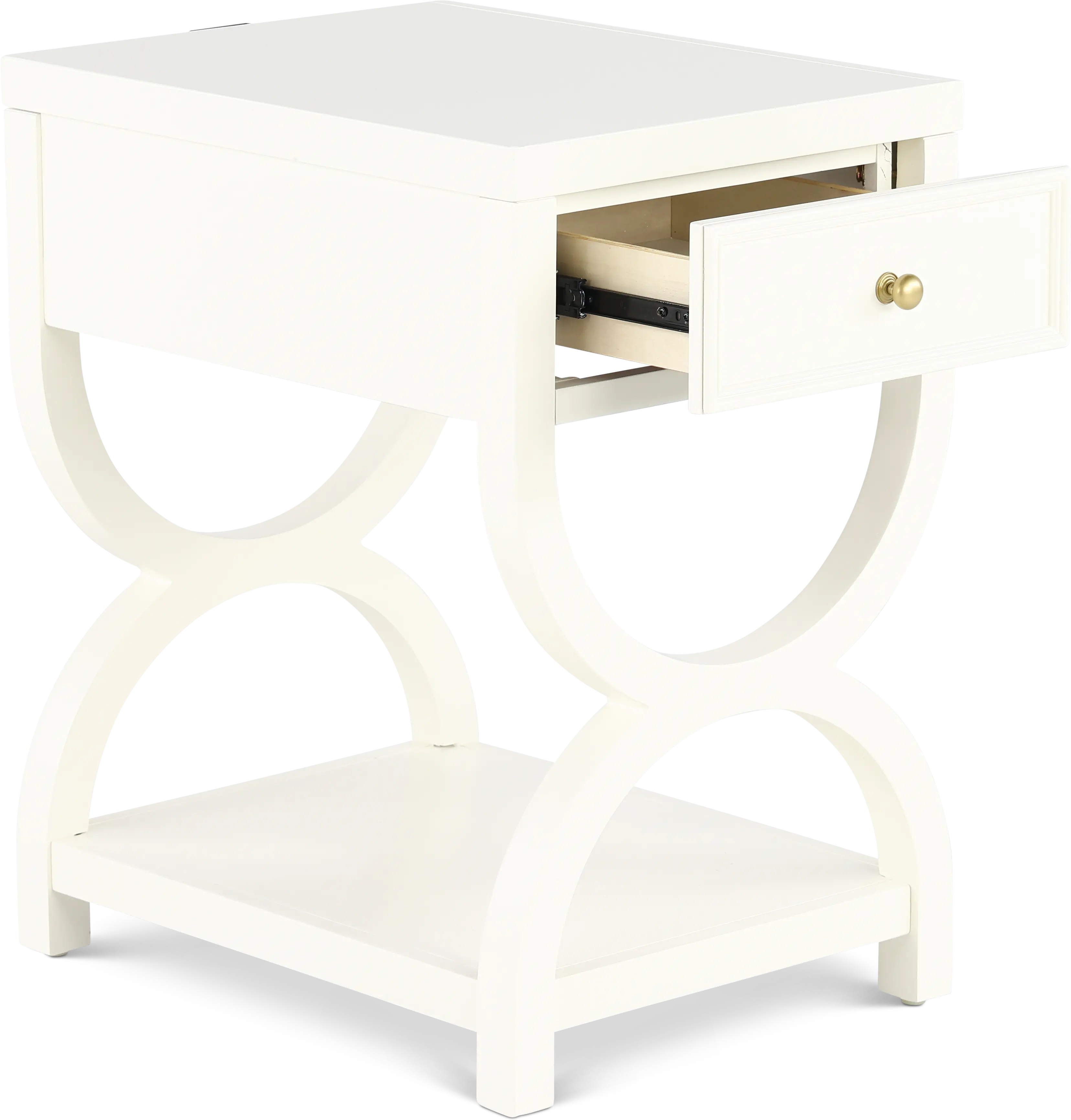 Olivia French White Nightstand-6