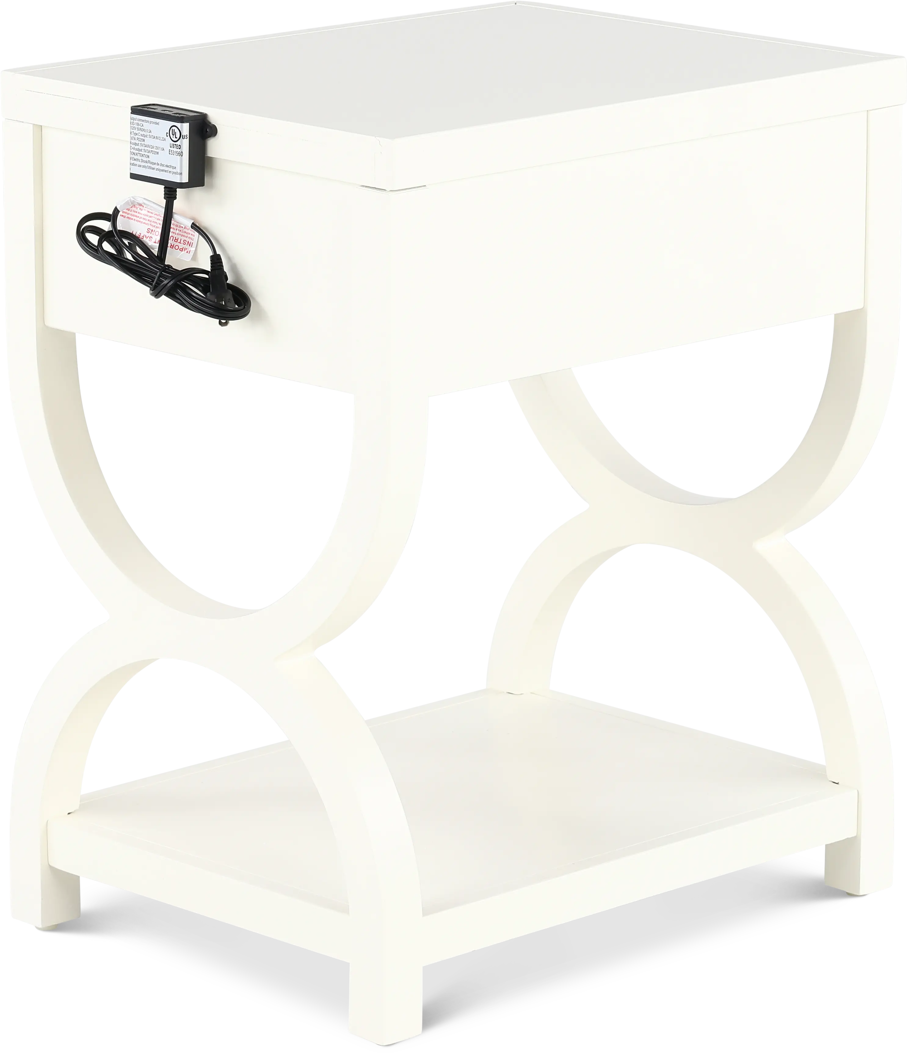 Olivia French White Nightstand-8