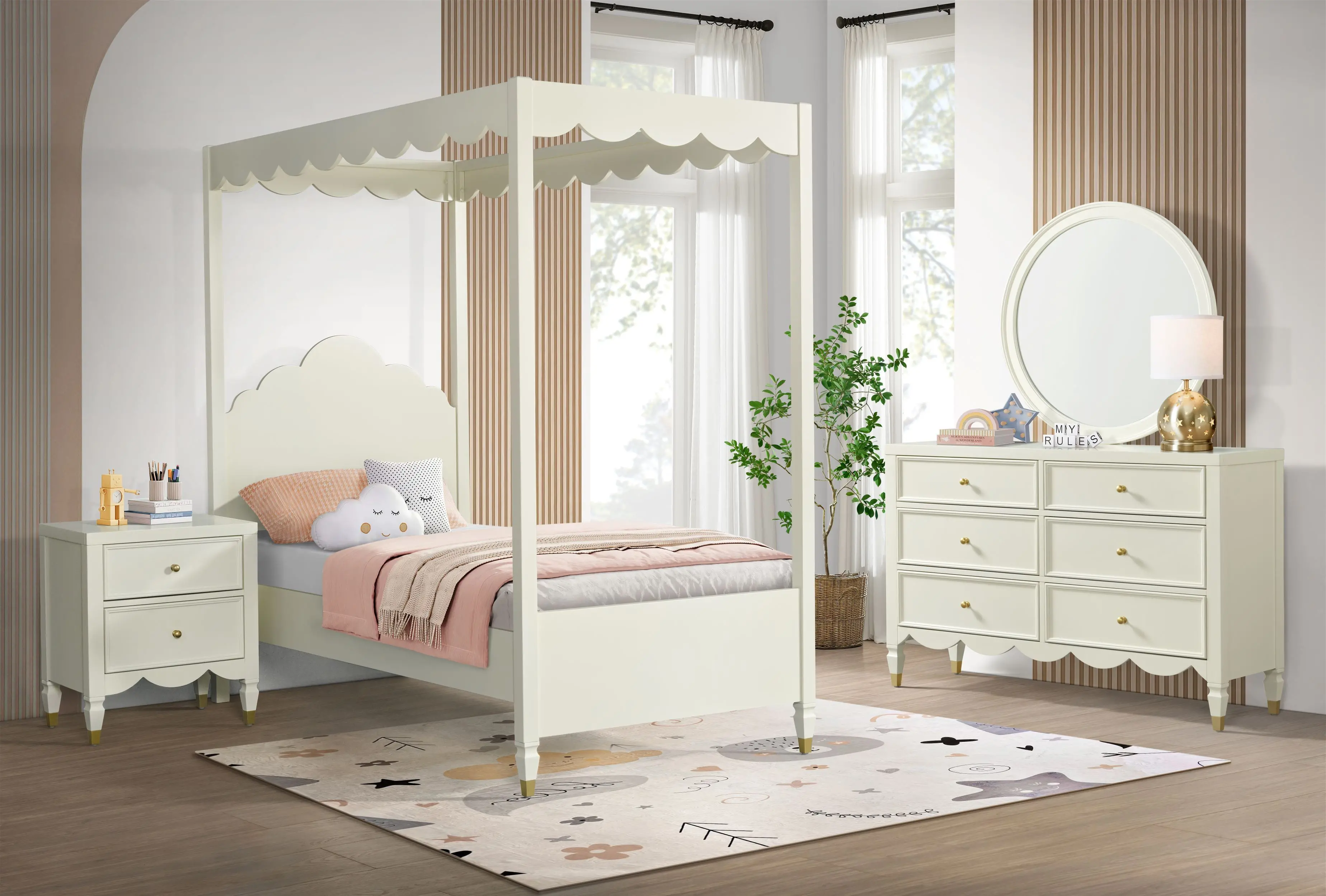 Olivia French White Chest of Drawers-11