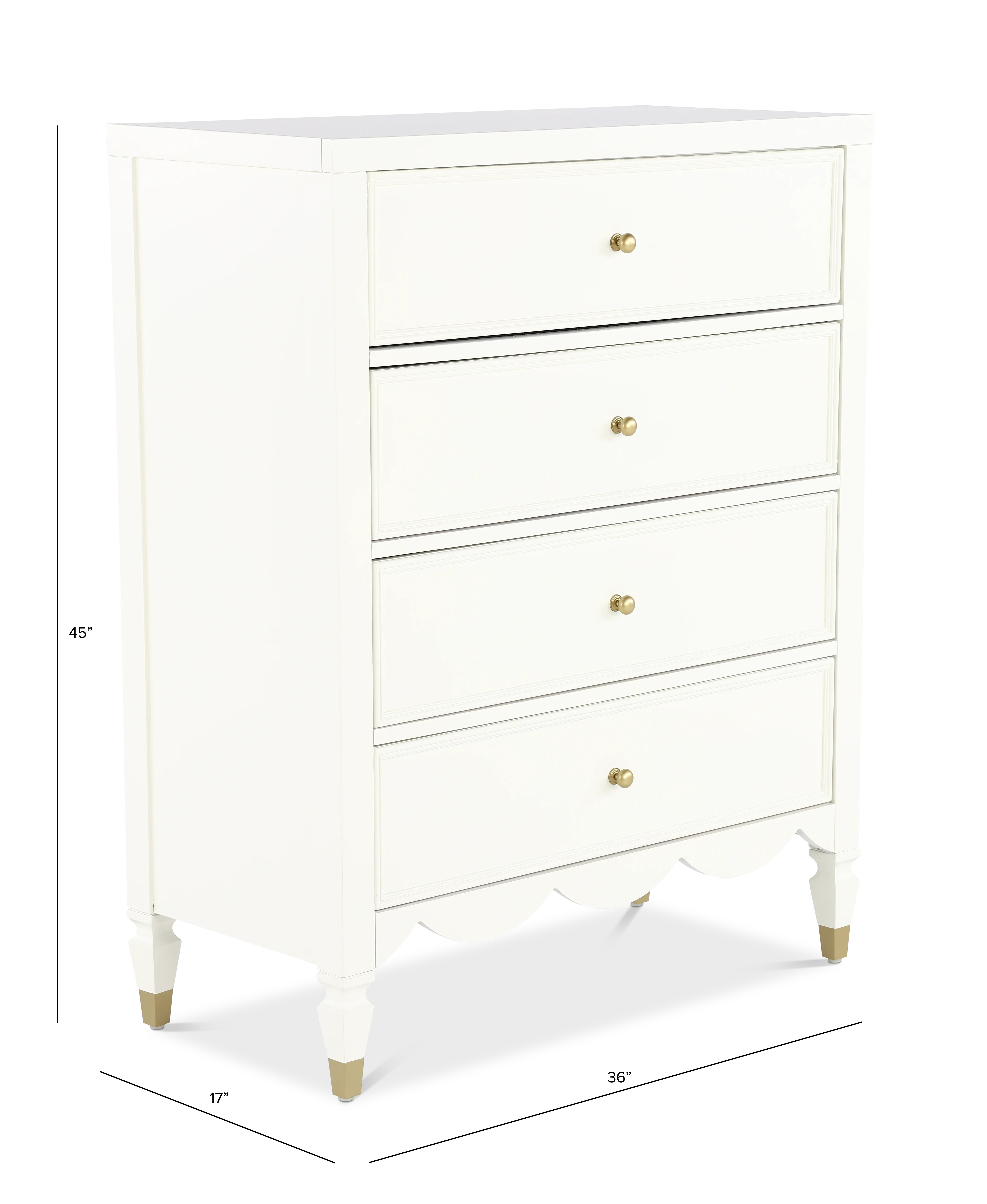 Olivia French White Chest of Drawers-8