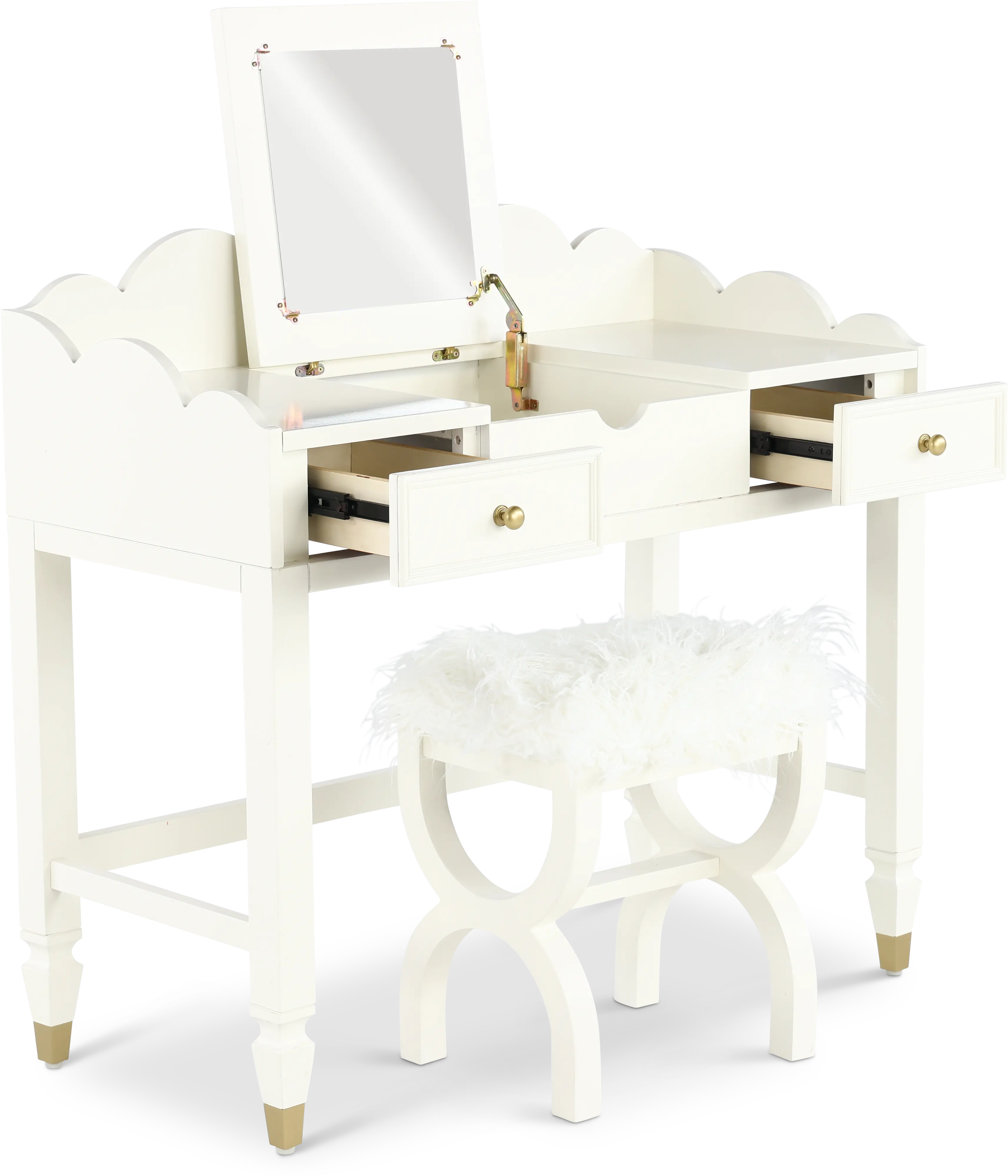 Olivia French White Vanity Set-6