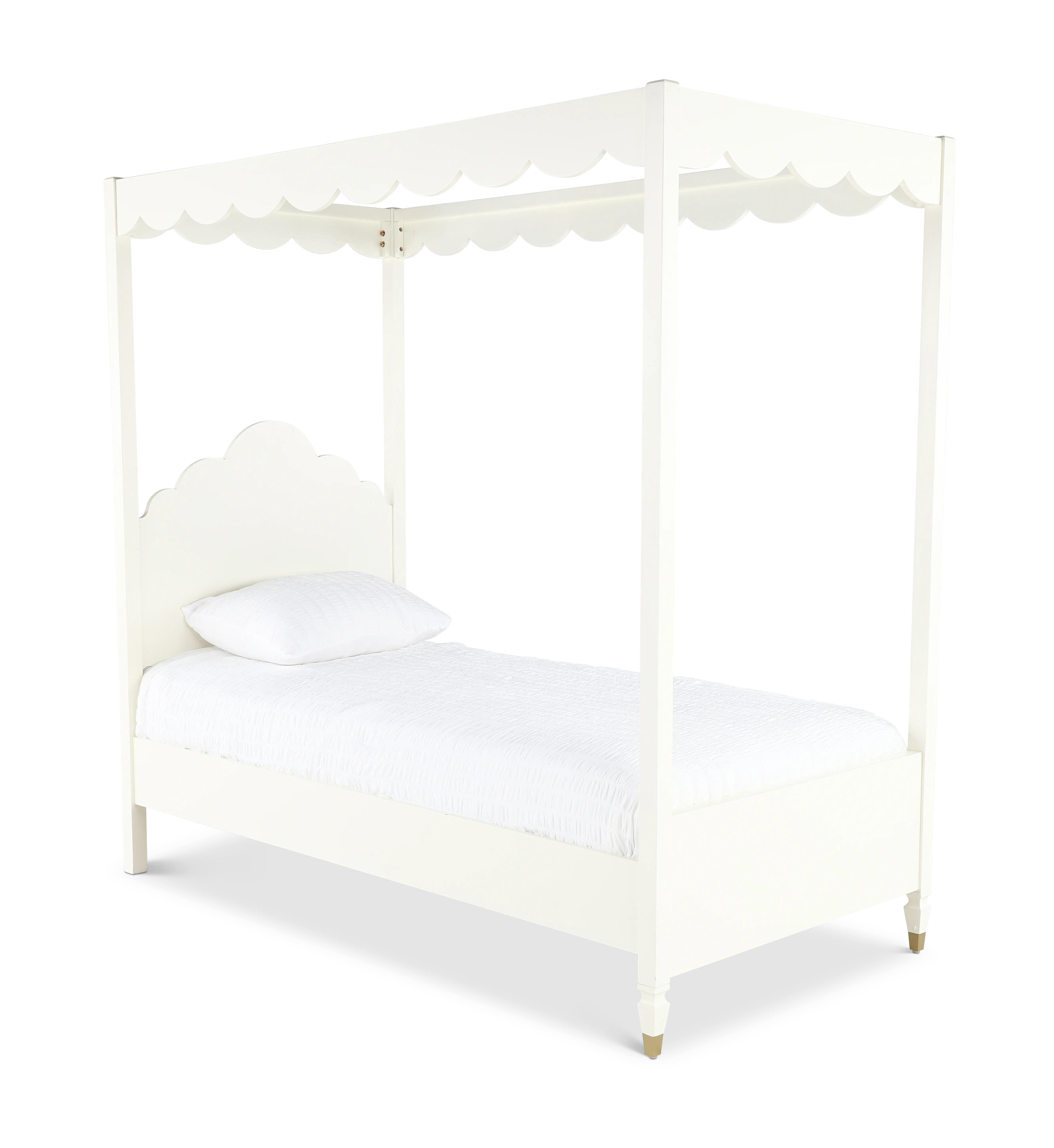 Olivia French White Twin Canopy Bed-1