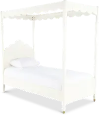 Olivia French White Twin Canopy Bed