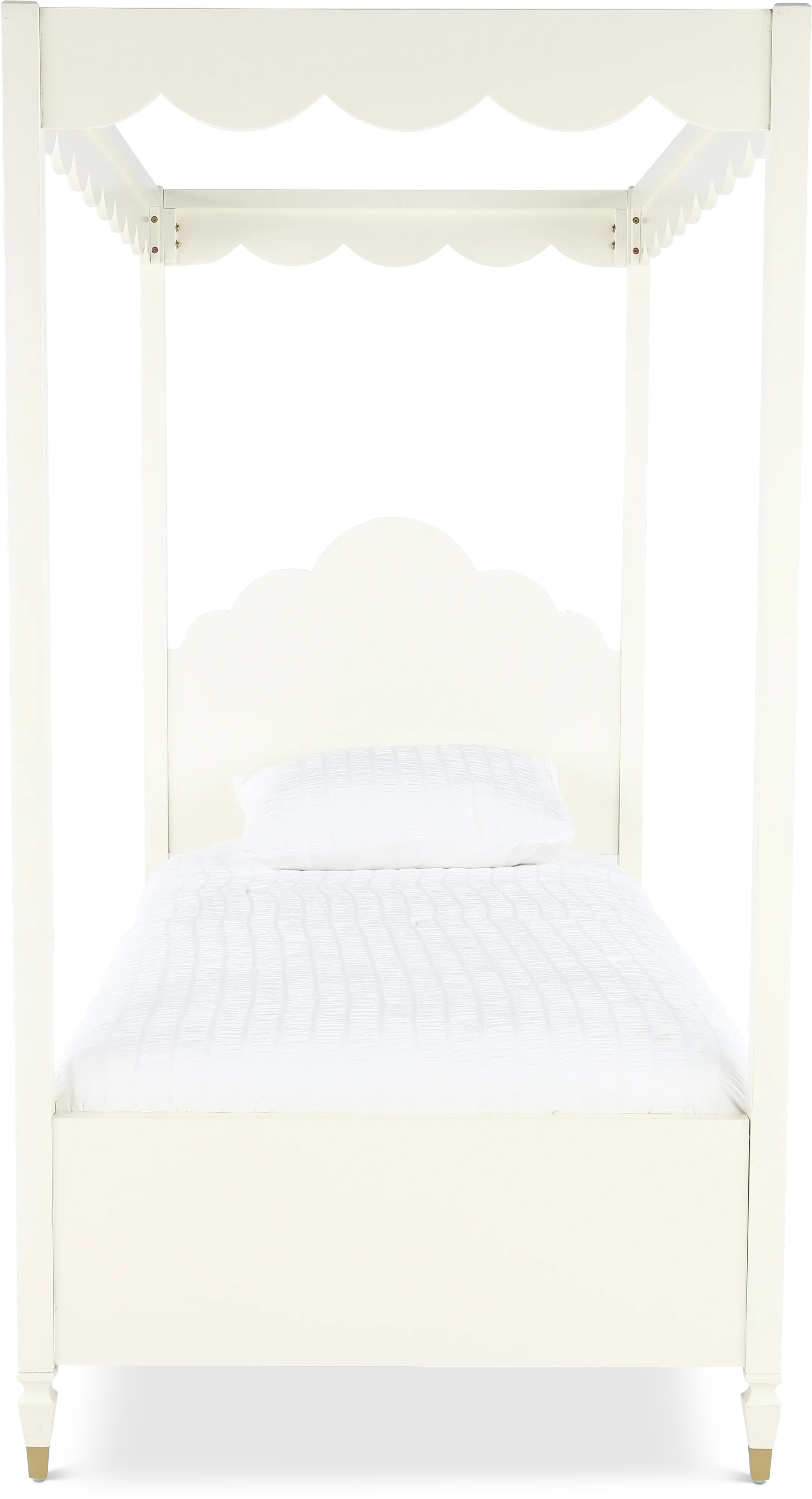 Olivia French White Twin Canopy Bed-4