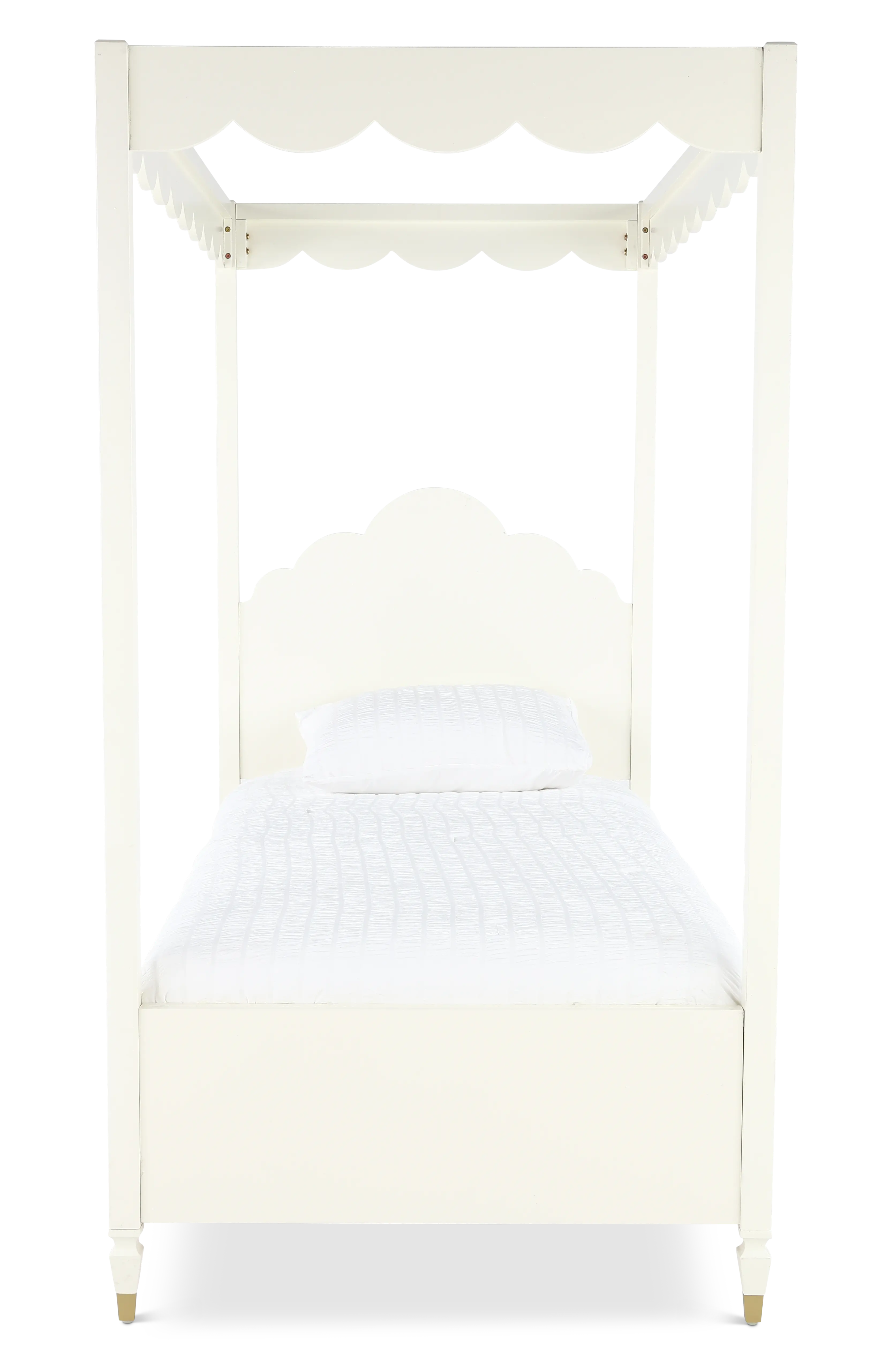Olivia French White Twin Canopy Bed-4