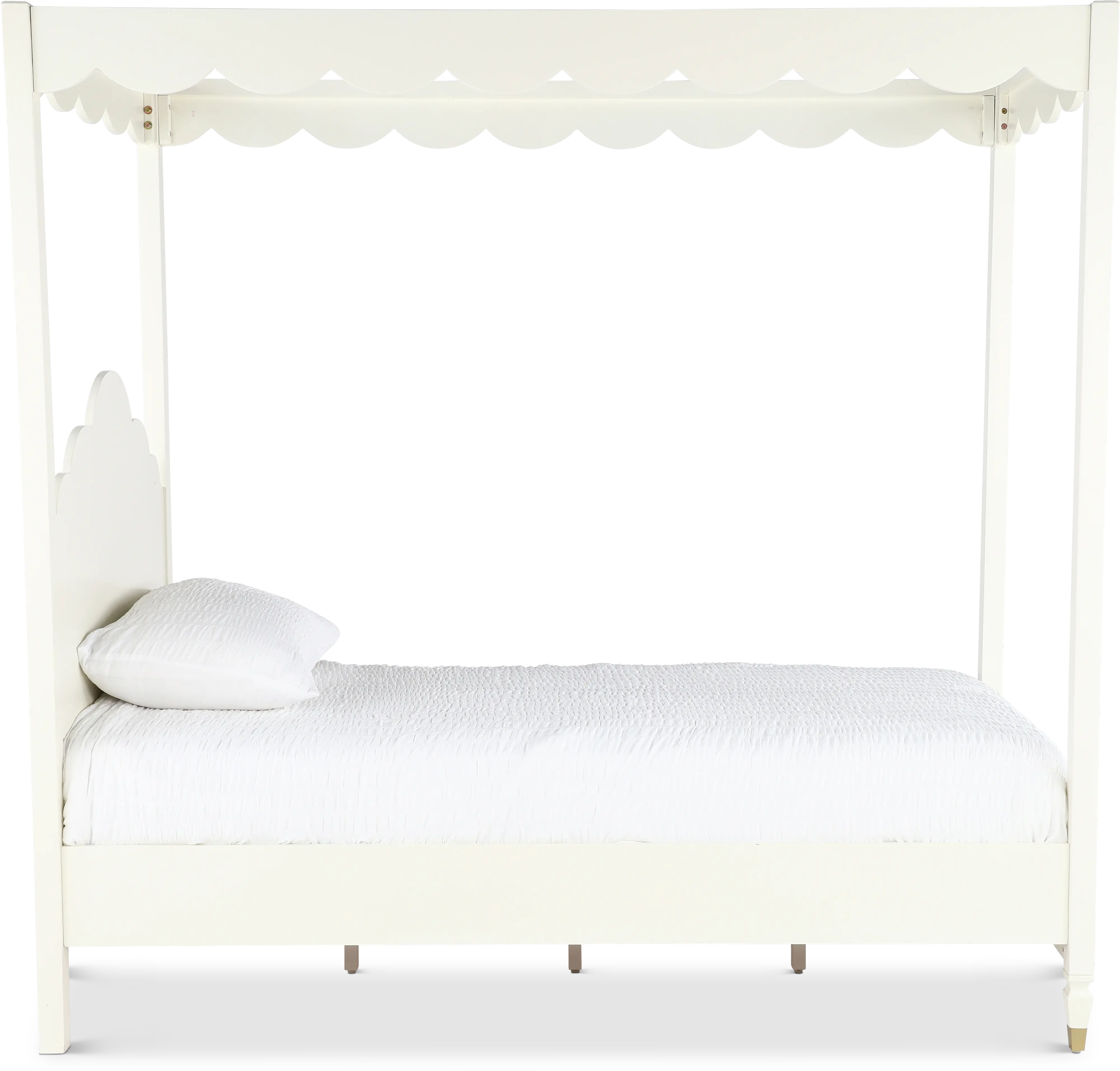 Olivia French White Twin Canopy Bed-5