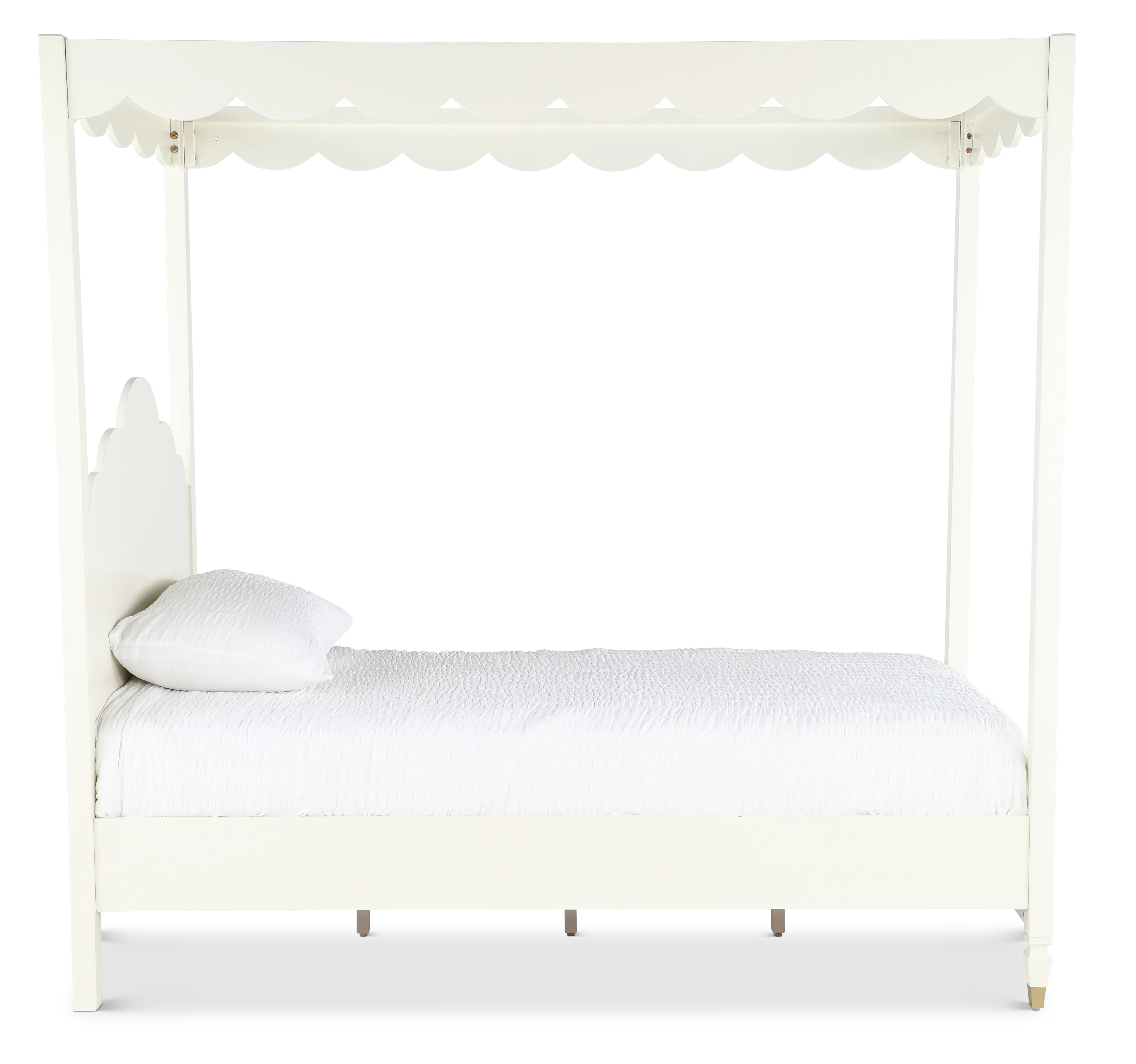Olivia French White Twin Canopy Bed-5