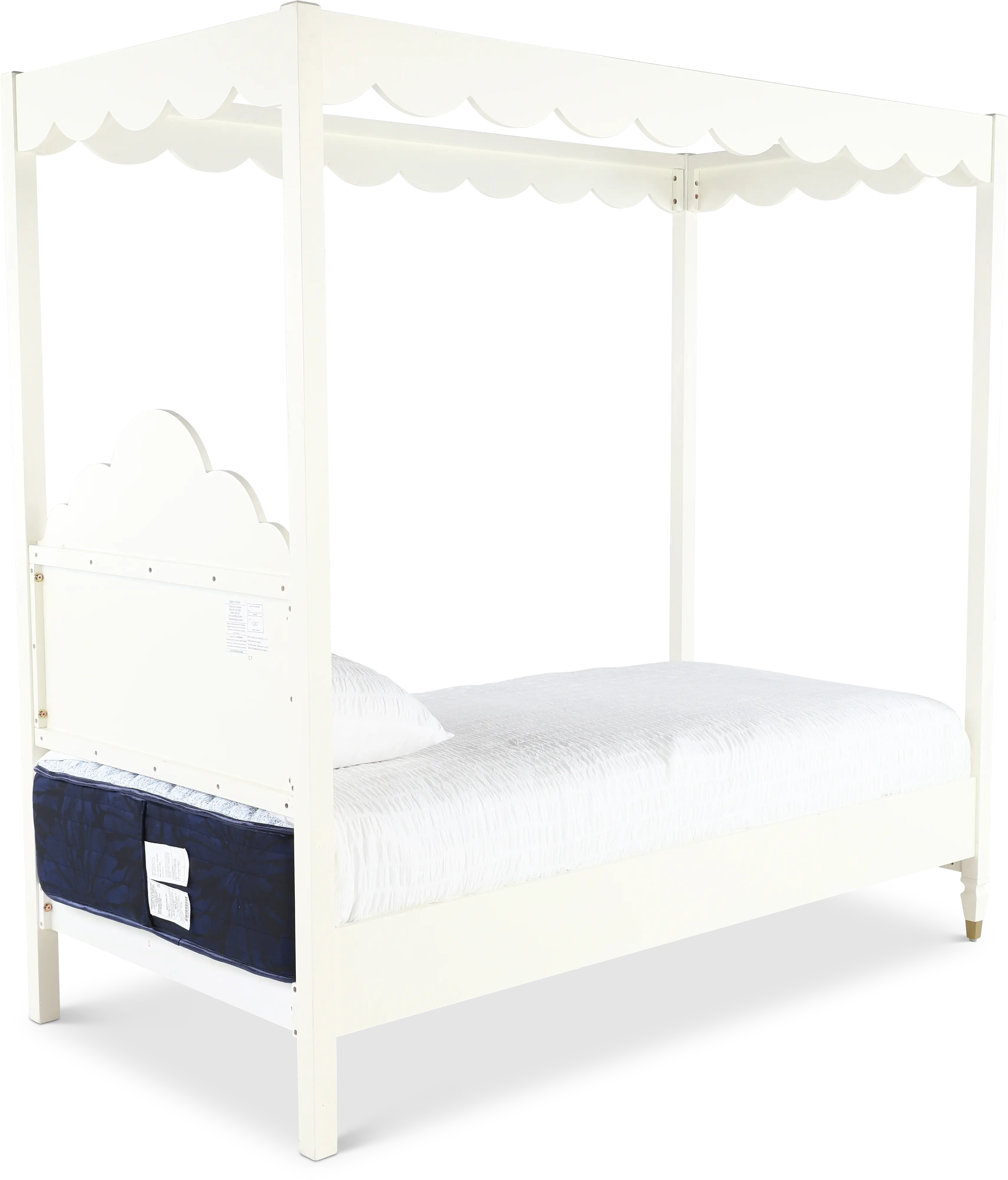 Olivia French White Twin Canopy Bed-6