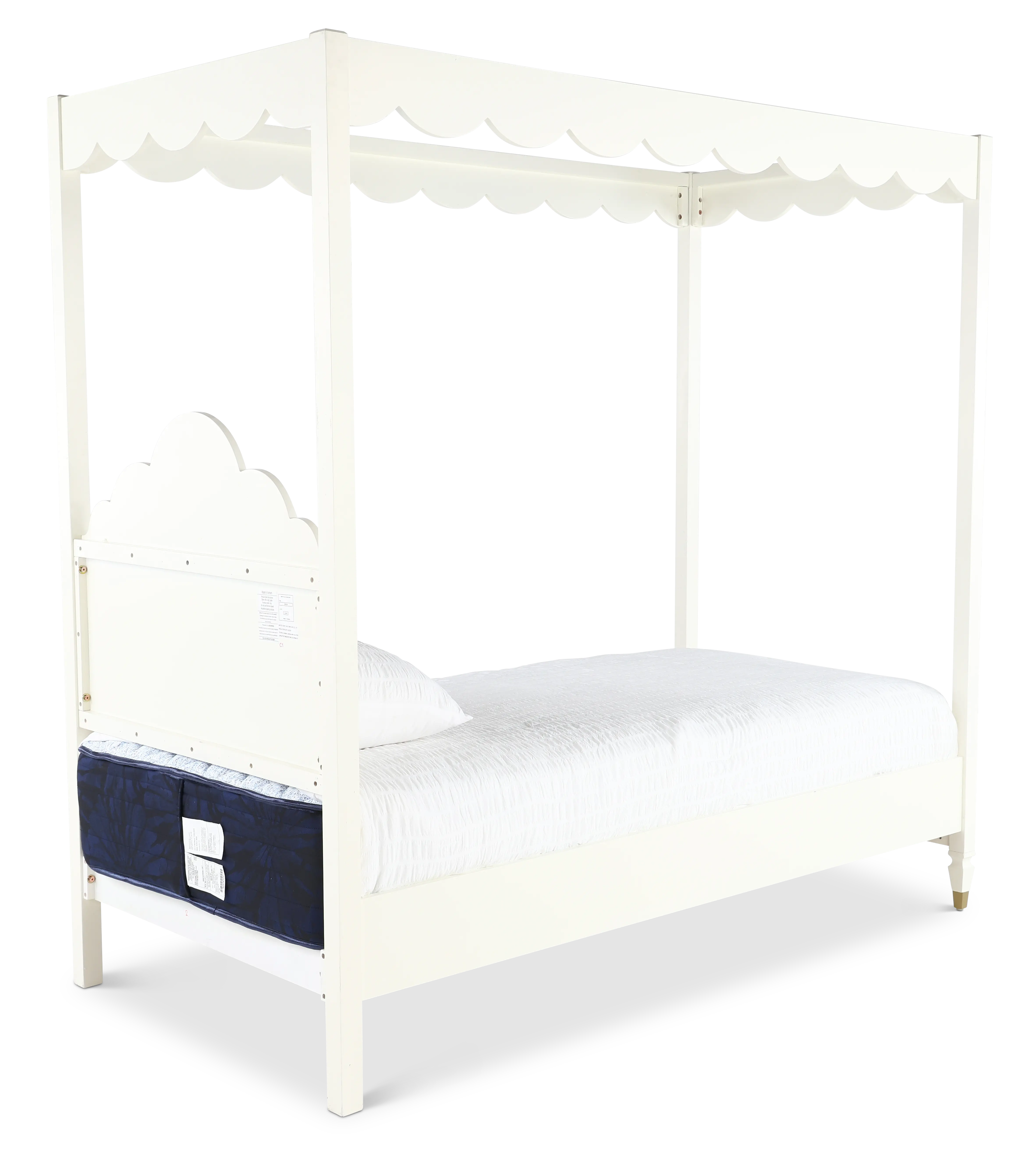 Olivia French White Twin Canopy Bed-6