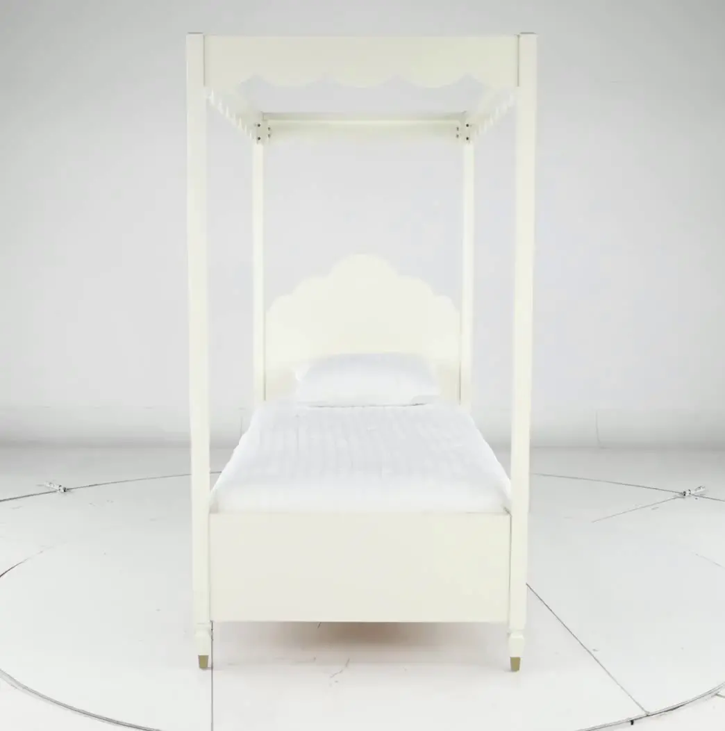 Olivia French White Twin Canopy Bed-9