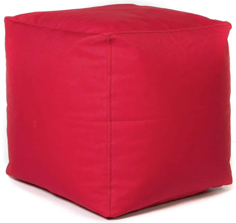 Gamma Red Cube Ottoman Pouf-1