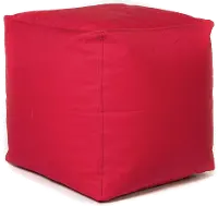 Gamma Red Cube Ottoman Pouf