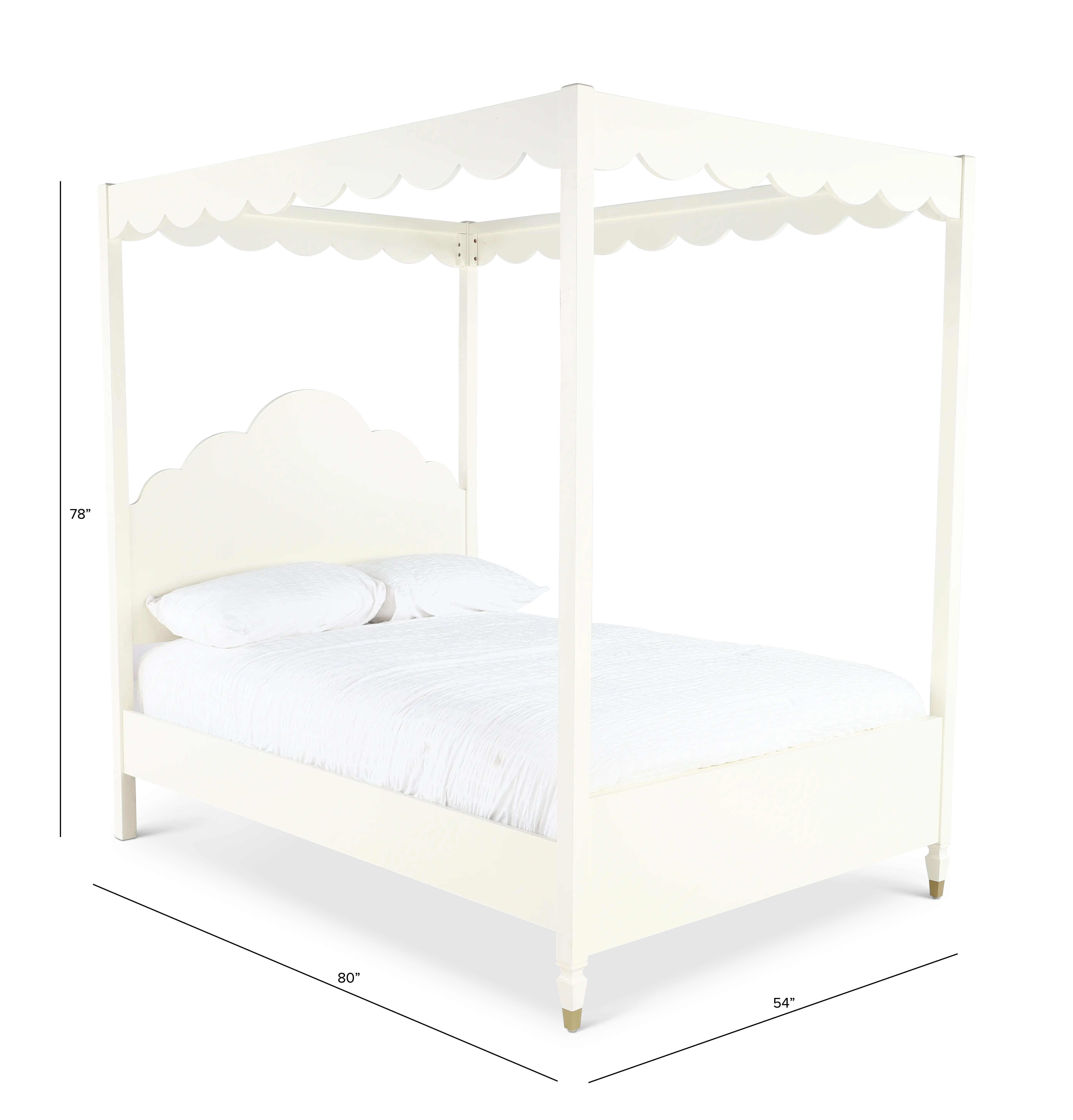 Olivia French White Full Canopy Bed-3