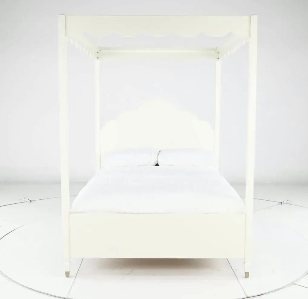 Olivia French White Full Canopy Bed-7