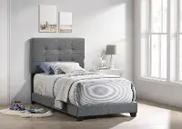Addyson Gray Upholstered Twin Bed