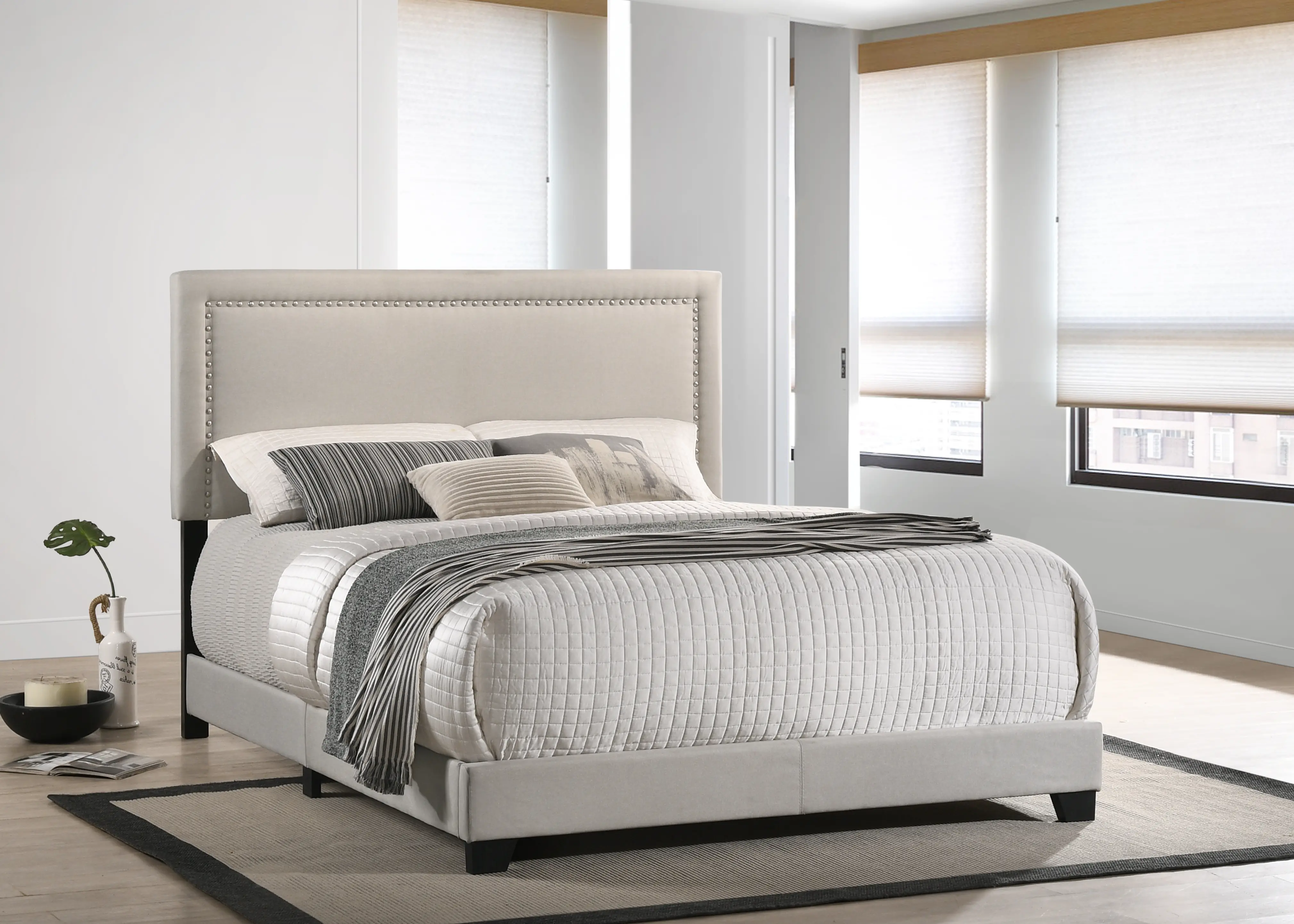 Zion Gray Full Upholstered Bed-1