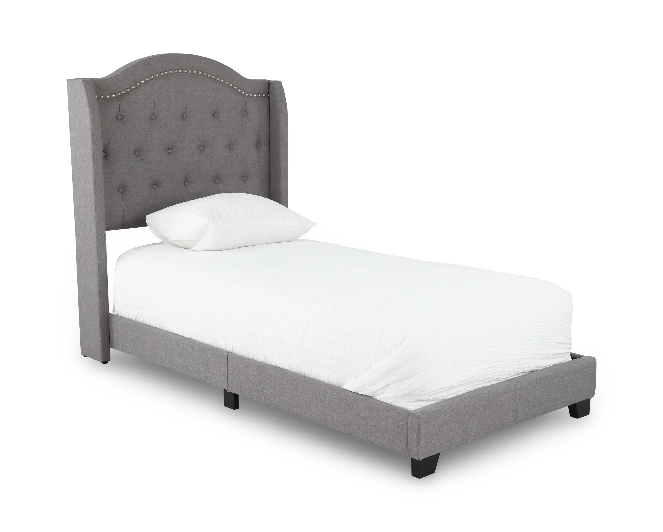 Rhyan Gray Twin Upholstered Bed-1