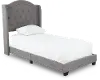 Rhyan Gray Twin Upholstered Bed