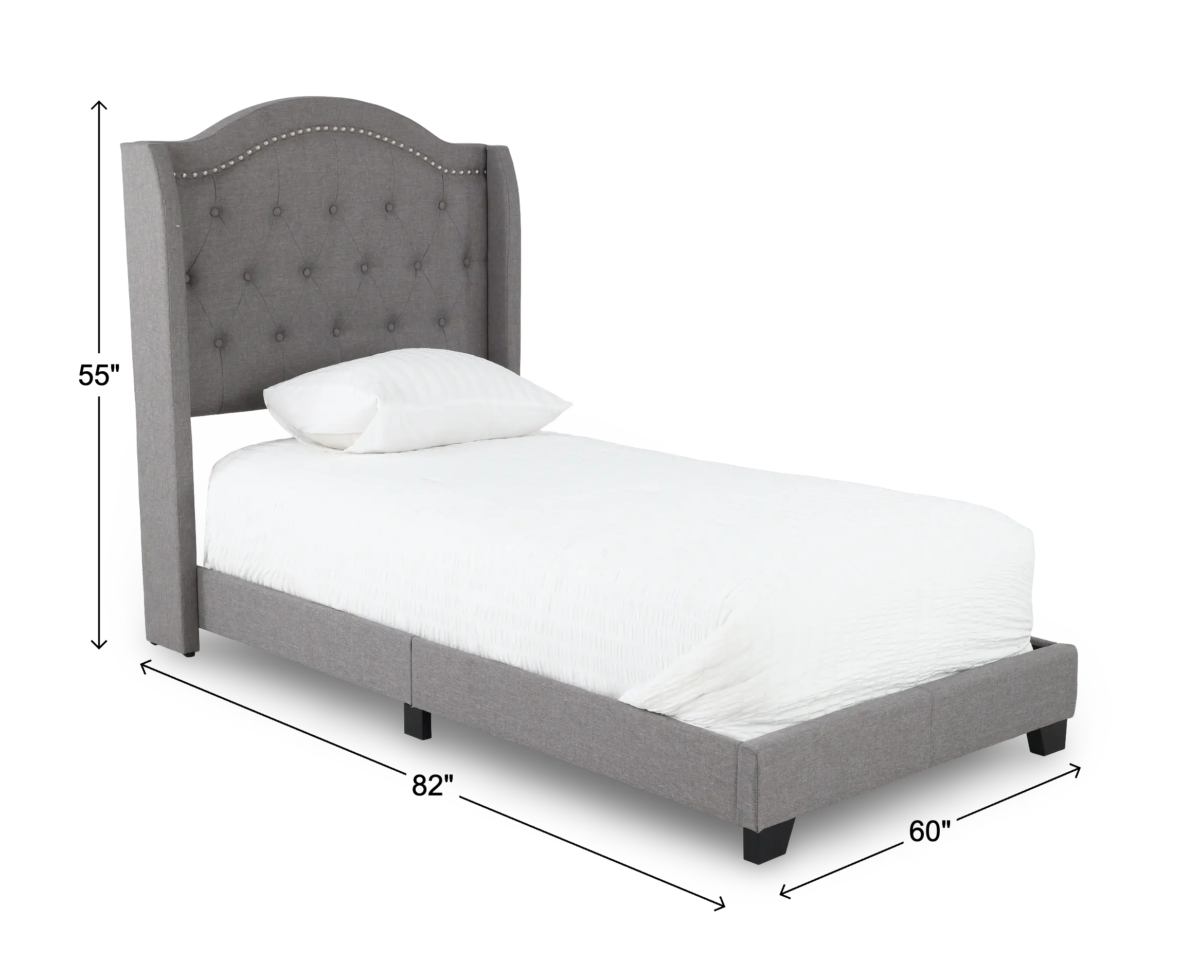 Rhyan Gray Twin Upholstered Bed-3